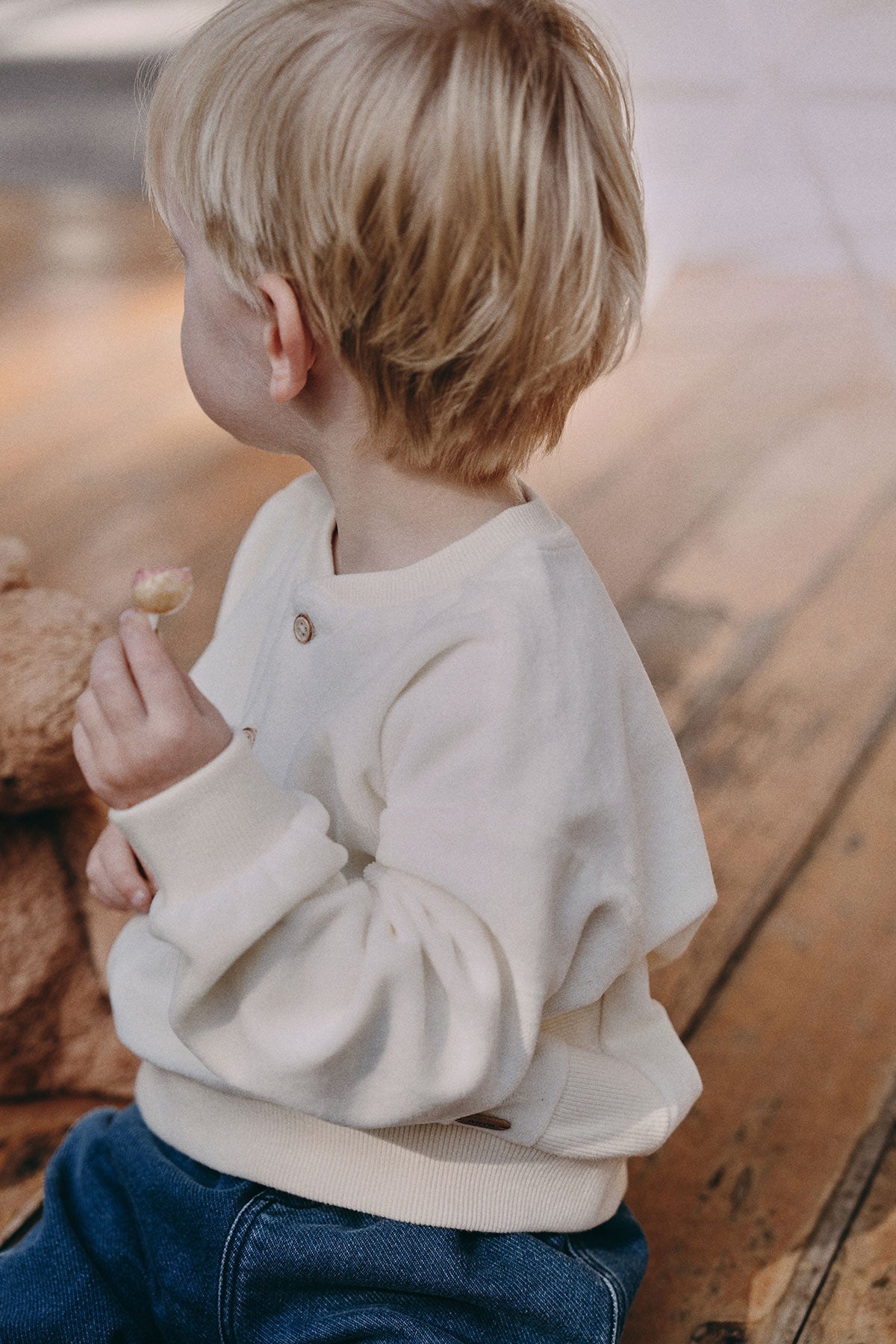 Velvet Sweatshirt - Moonlight White