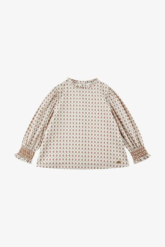 Vintage Printed Blouse - Berry