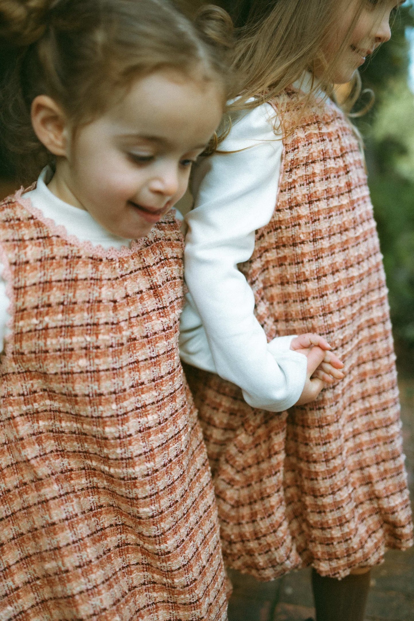 Warm Red Plaid Balloon Skirt - Warm red grid