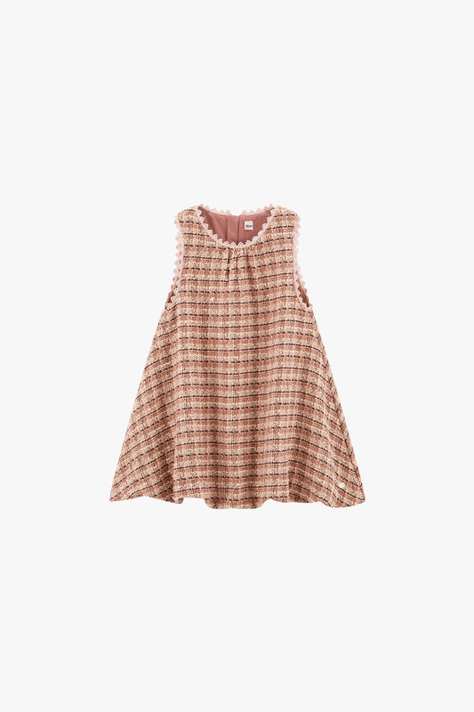 Warm Red Plaid Balloon Skirt - Warm red grid