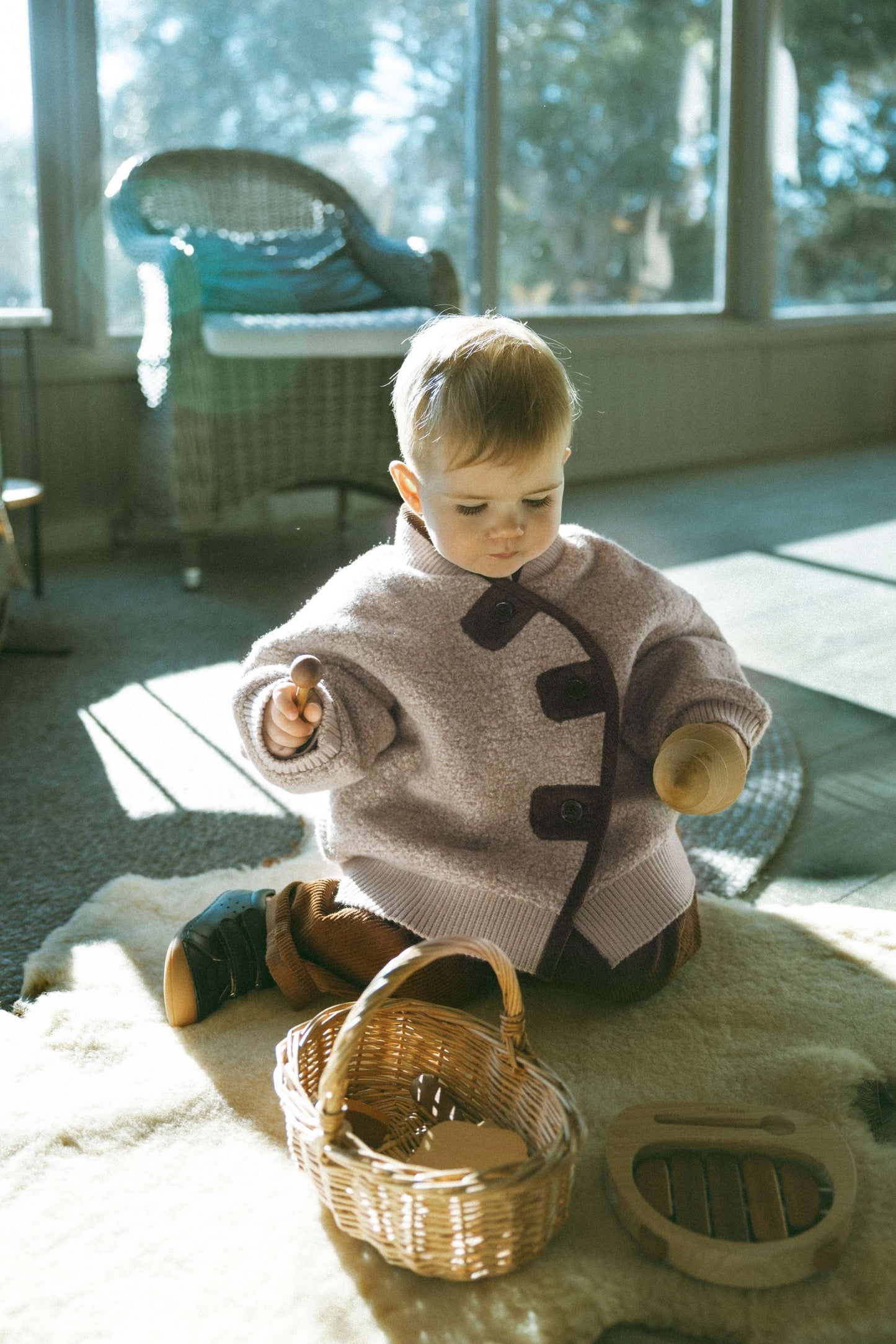 Warm Velvet Light Chestnut Wool  Jacket - Light chestnut