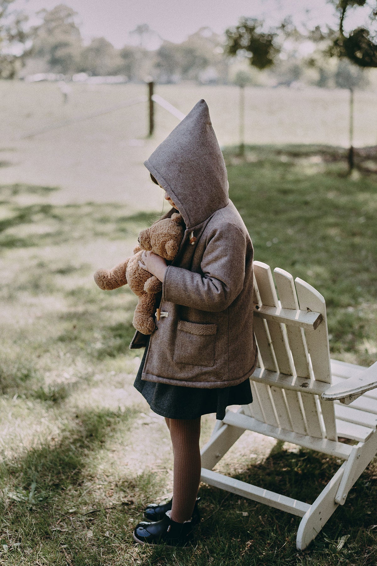 Woolen Coat - Light Floral Camel