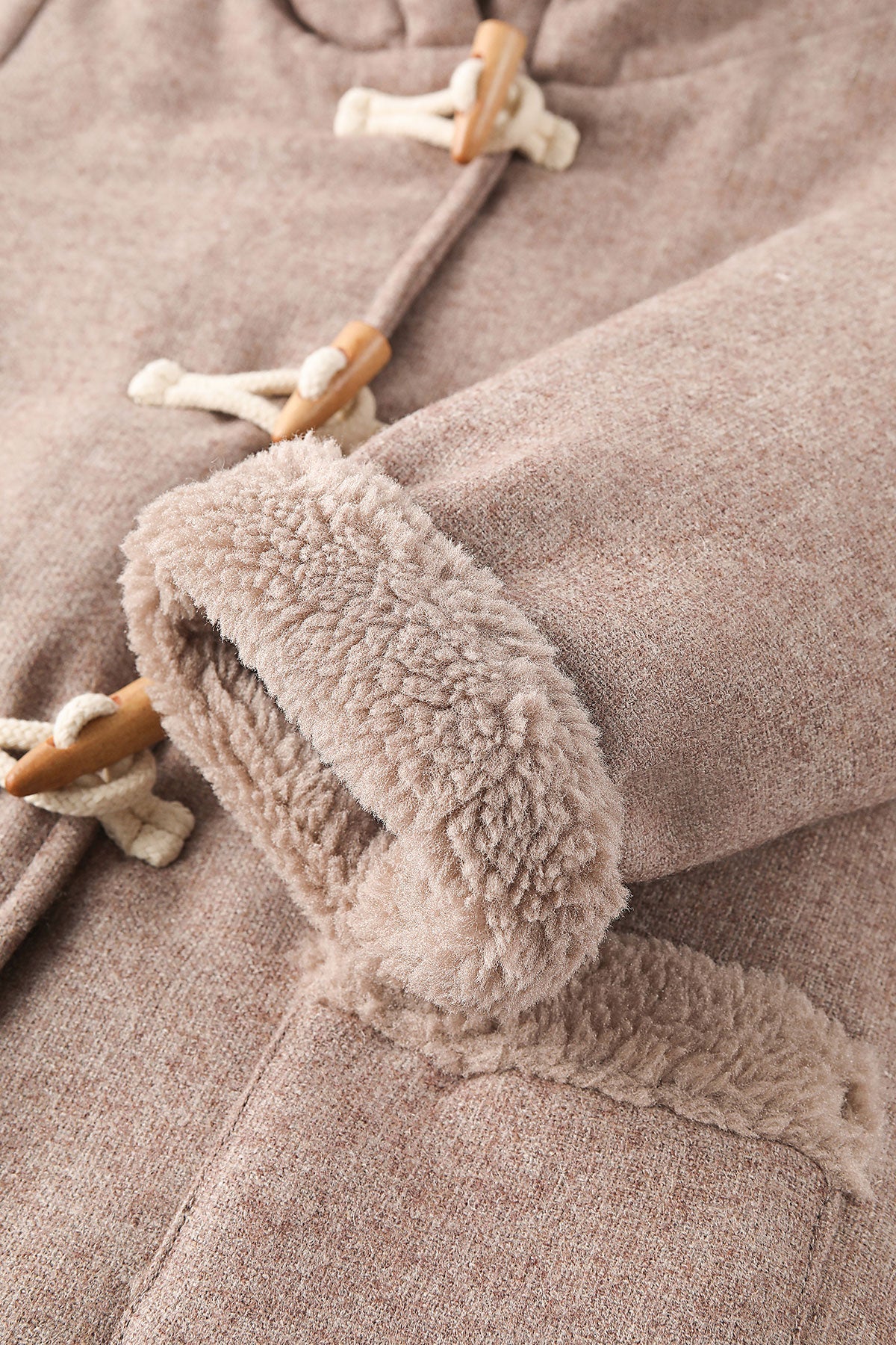 Woolen Coat - Light Floral Camel