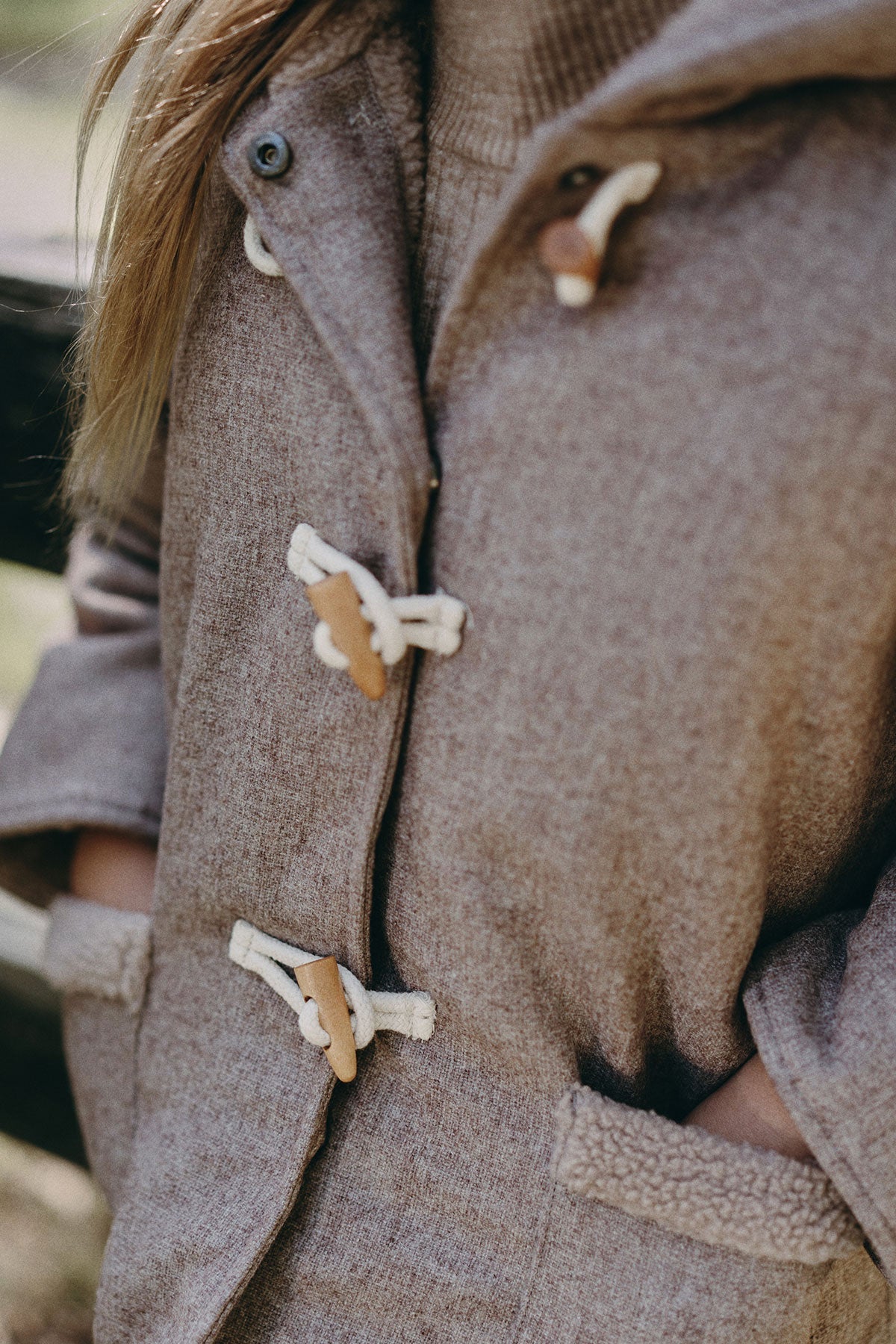 Woolen Coat - Light Floral Camel