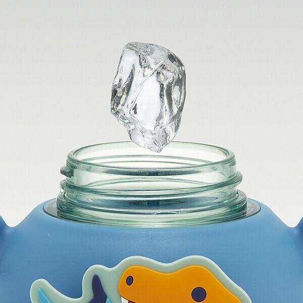 Skater Straw Bottle with Dinosaur Mascot - 650ml (Clear)