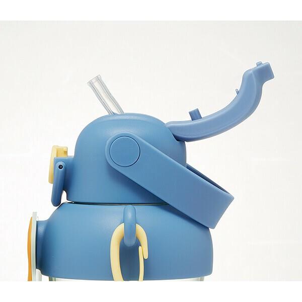 Skater Straw Bottle with Dinosaur Mascot - 650ml (Clear)