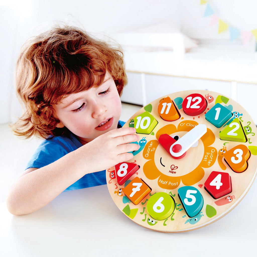 Hape - Chunky Clock Puzzle Toddler Toys