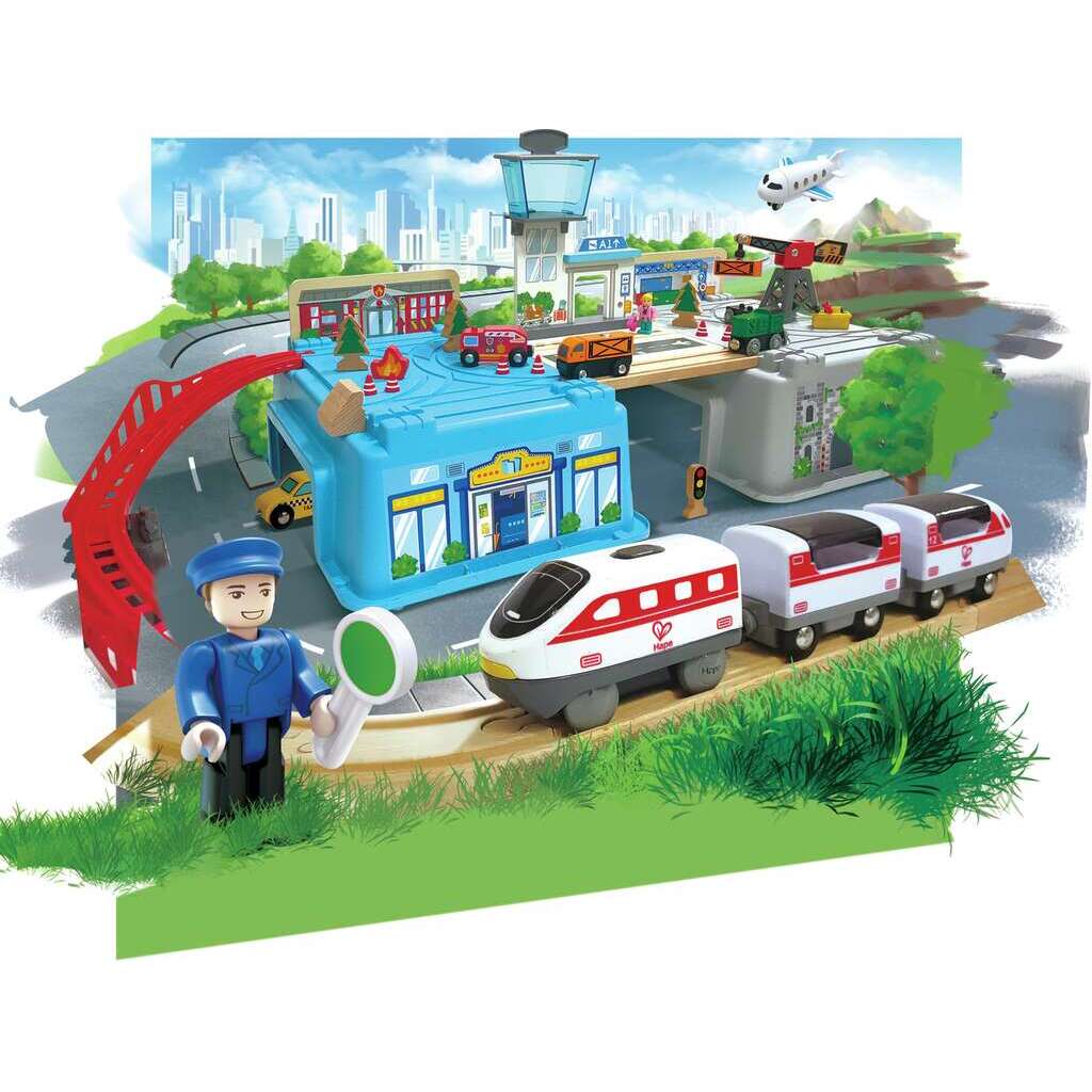 Hape - Mega Metropolis Train Bucket Set All Toys