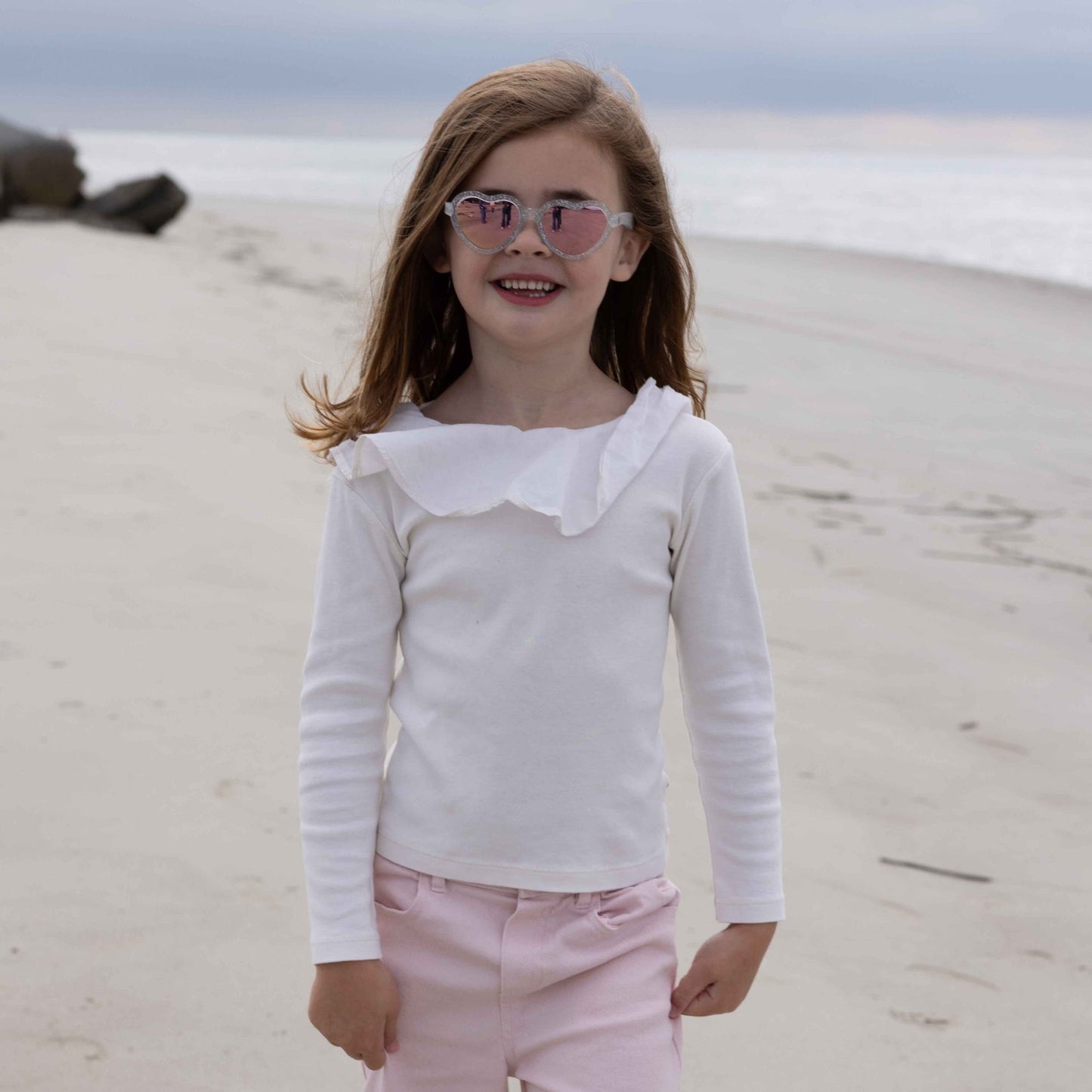 Non-Polarized Heart Sunglasses | "Silver Shimmer"