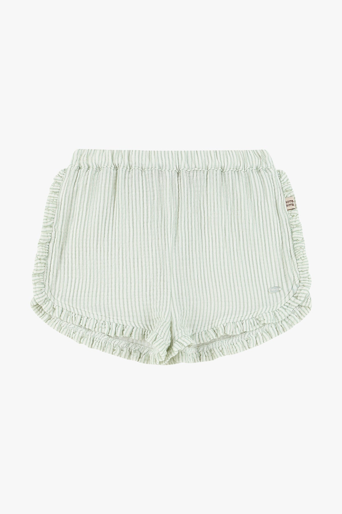 Double Layer Crepe Striped Shorts - Mint Green