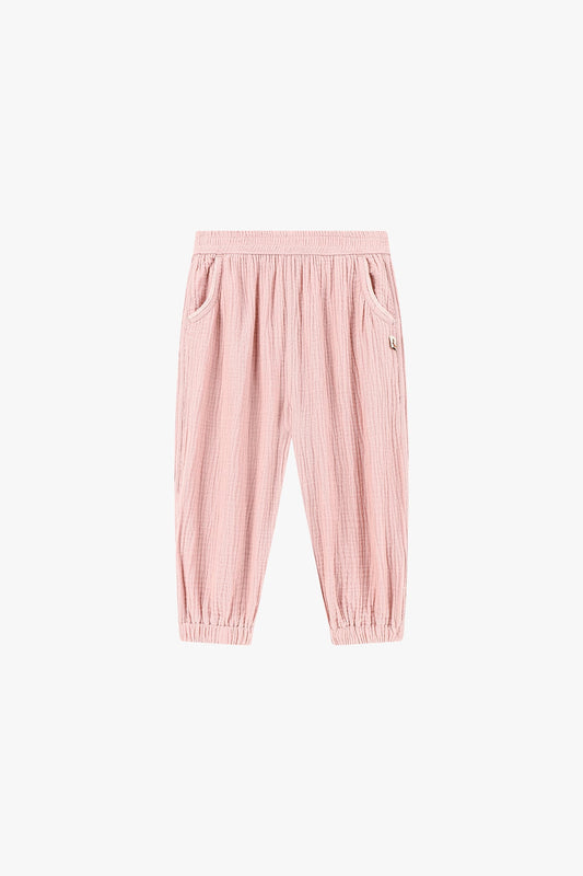 Double Layer Crepe Pants - Peach