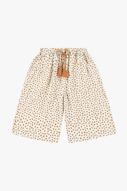 Leopard Print Linen Wide Leg Pants - Leopard Print