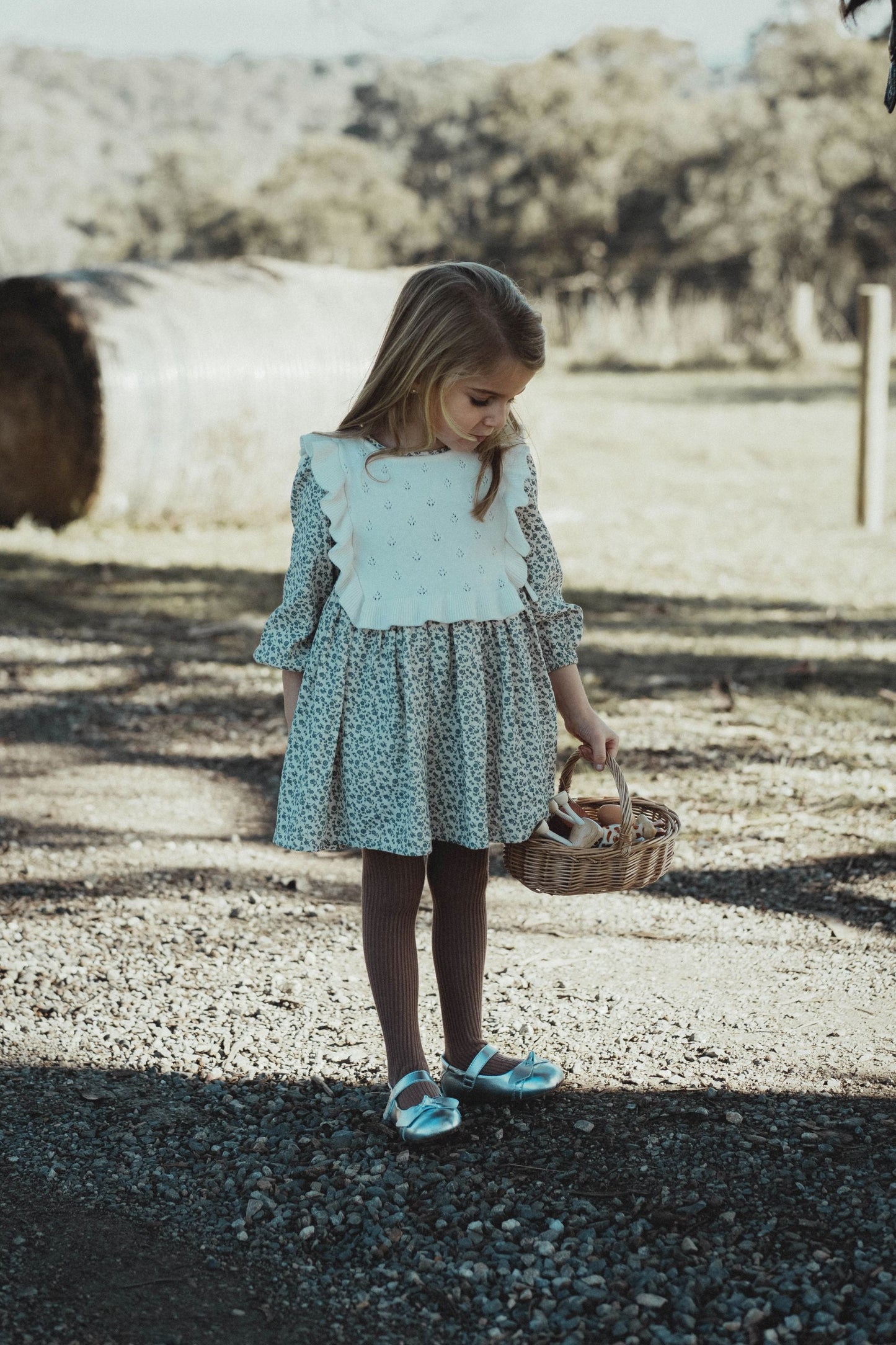Two-Piece Floral Dress Set - Blue Star Flower
