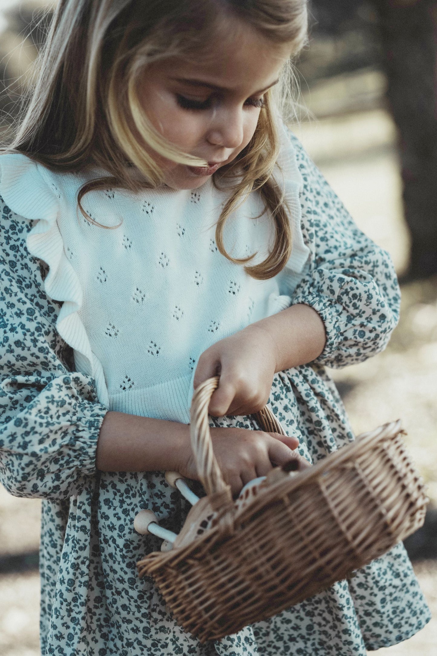 Two-Piece Floral Dress Set - Blue Star Flower