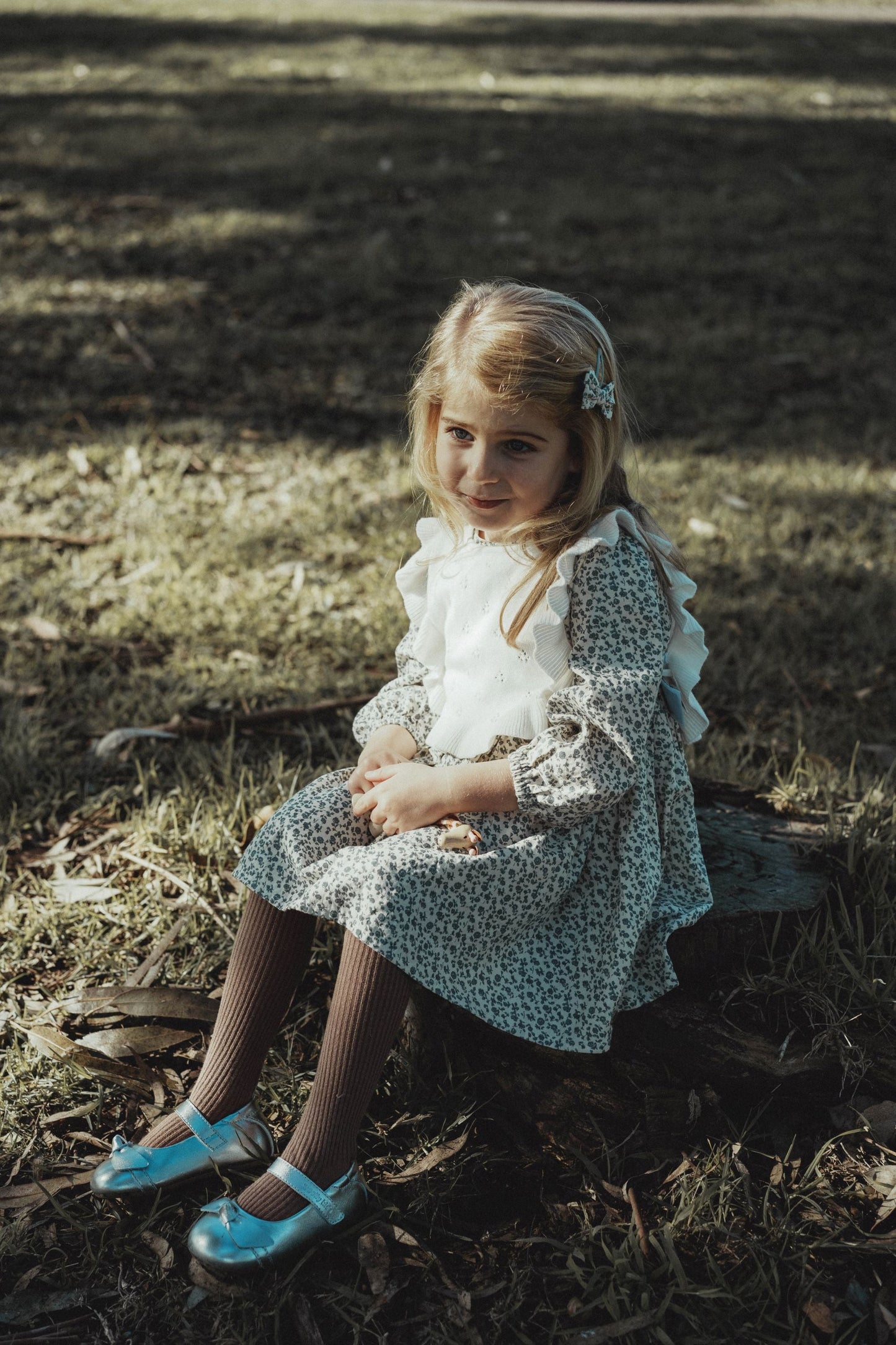 Two-Piece Floral Dress Set - Blue Star Flower