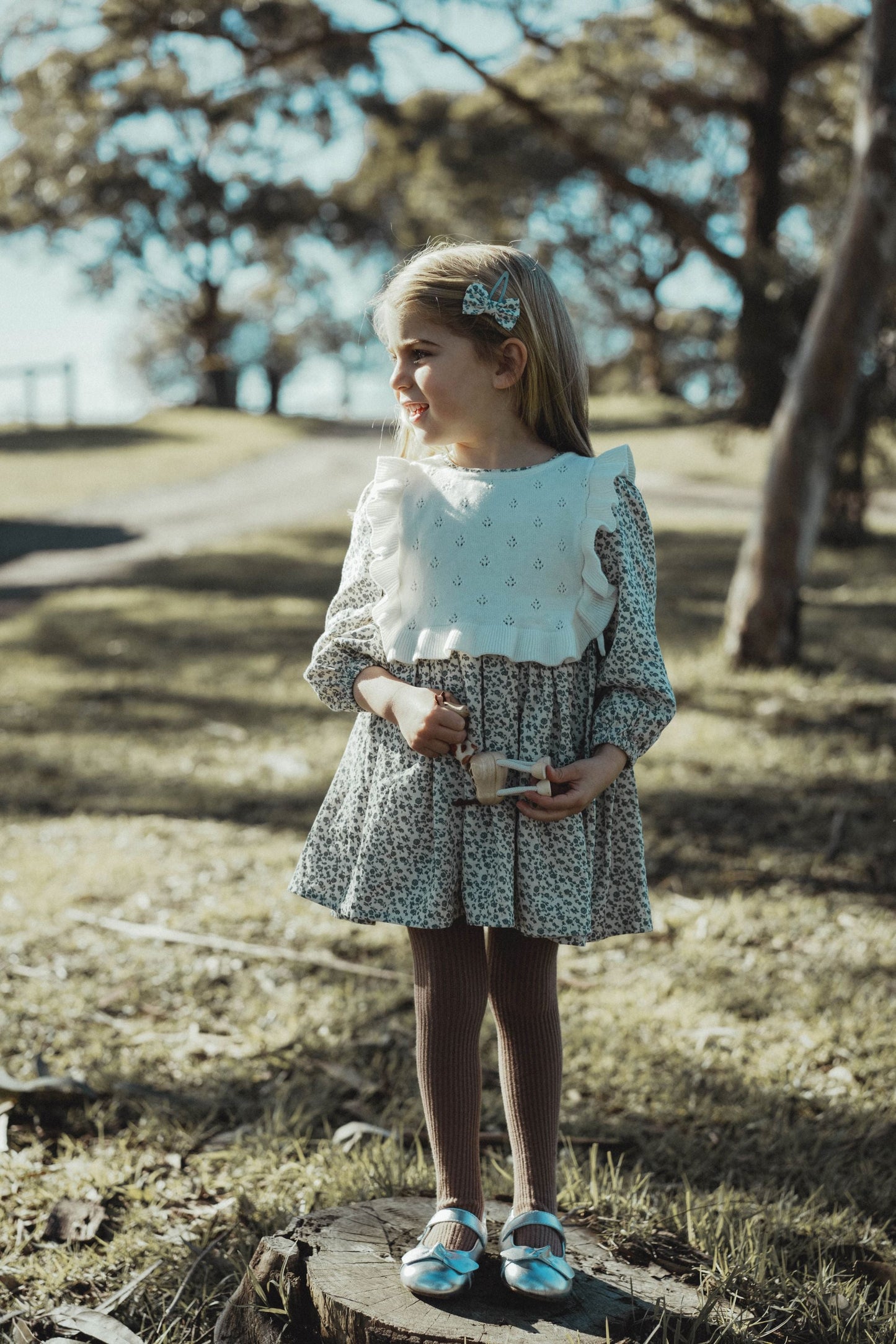 Two-Piece Floral Dress Set - Blue Star Flower