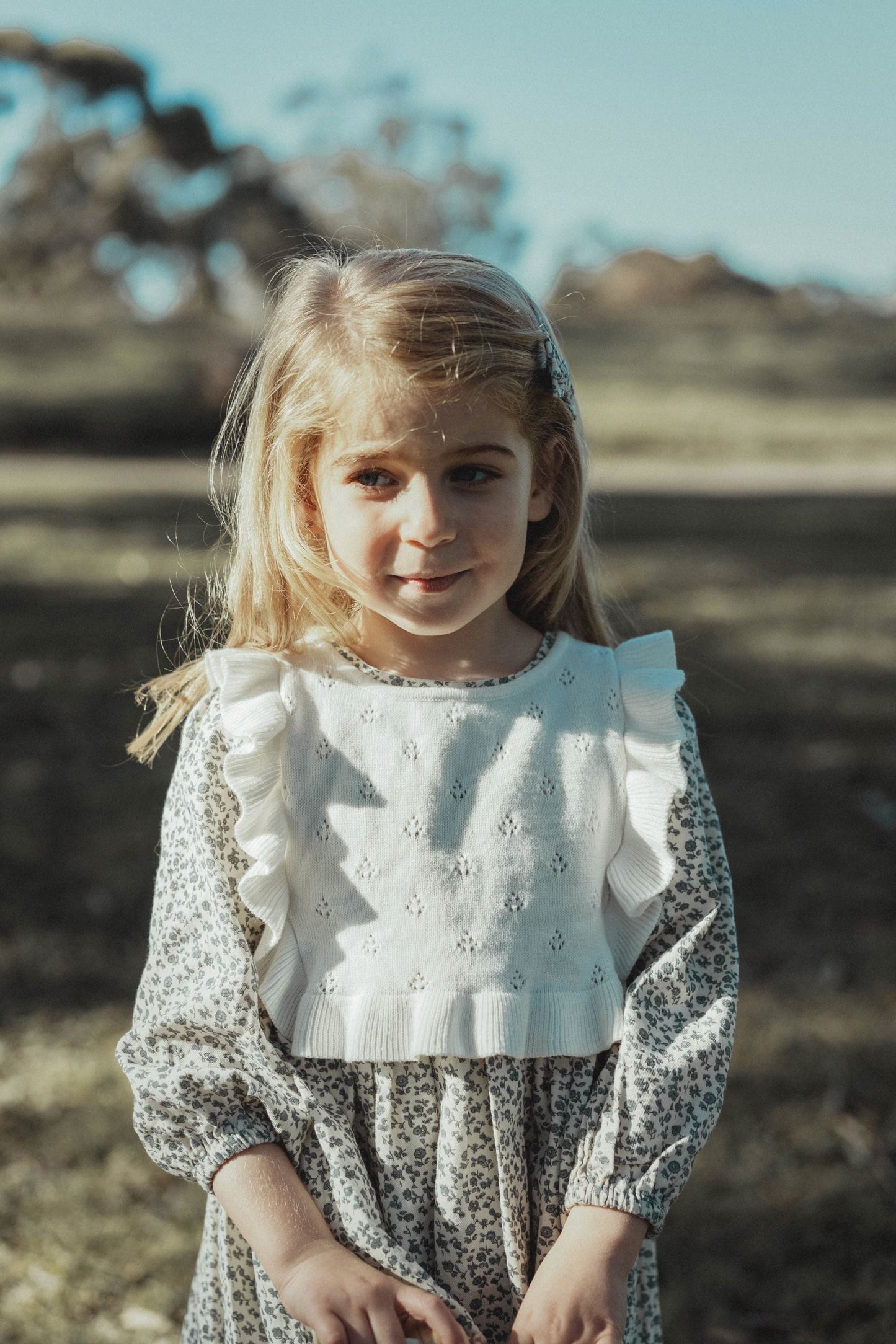 Two-Piece Floral Dress Set - Blue Star Flower