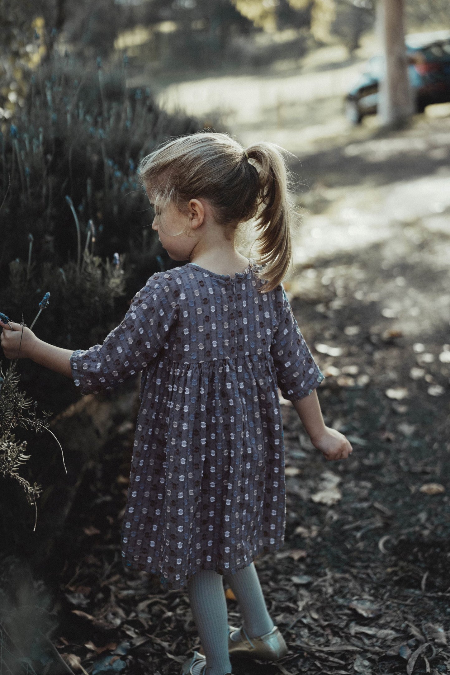 Vintage Polka Dot Dress - Navy Blue Polka Dot