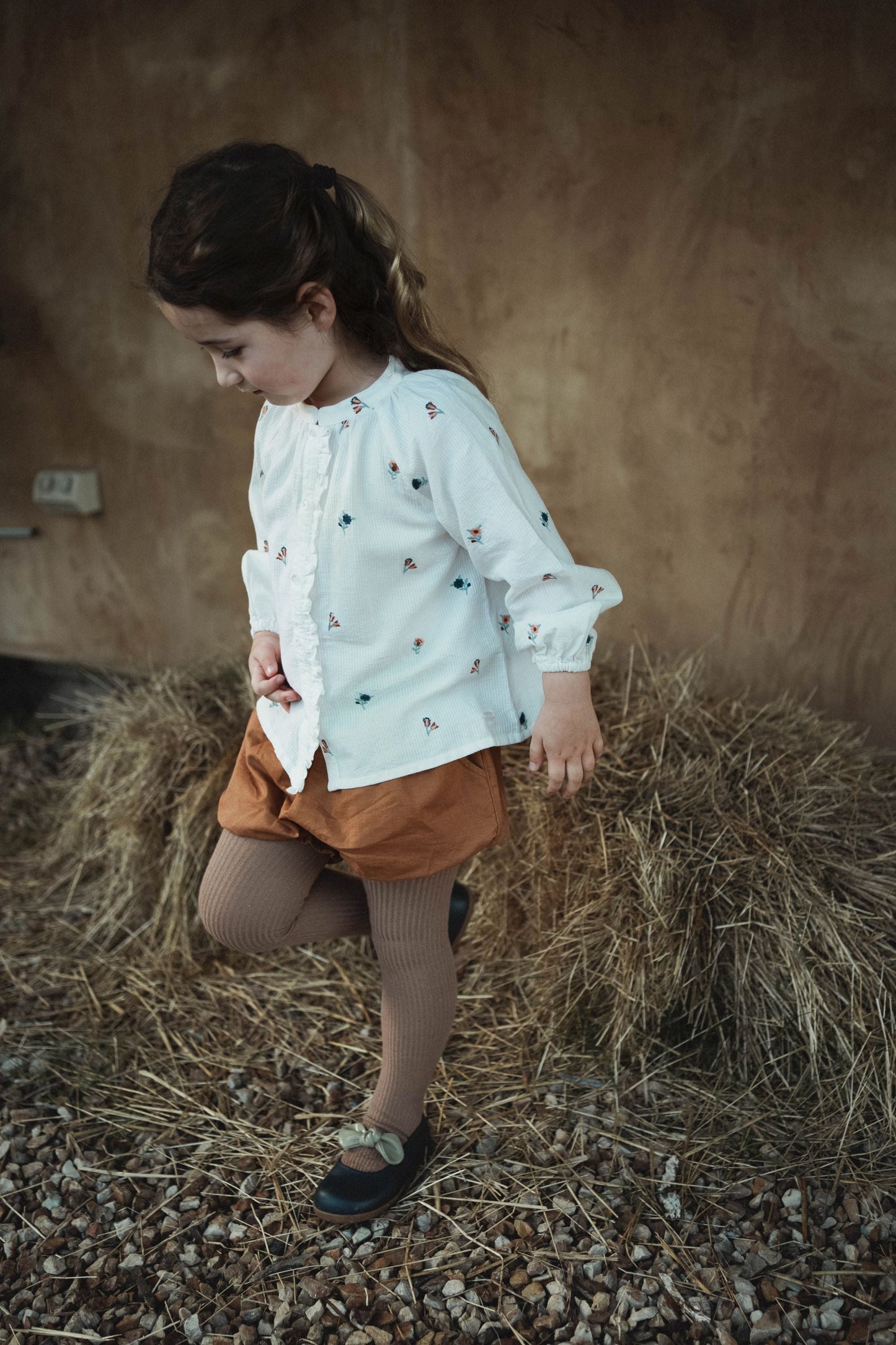 Cotton Embroidered Blouse - Cream