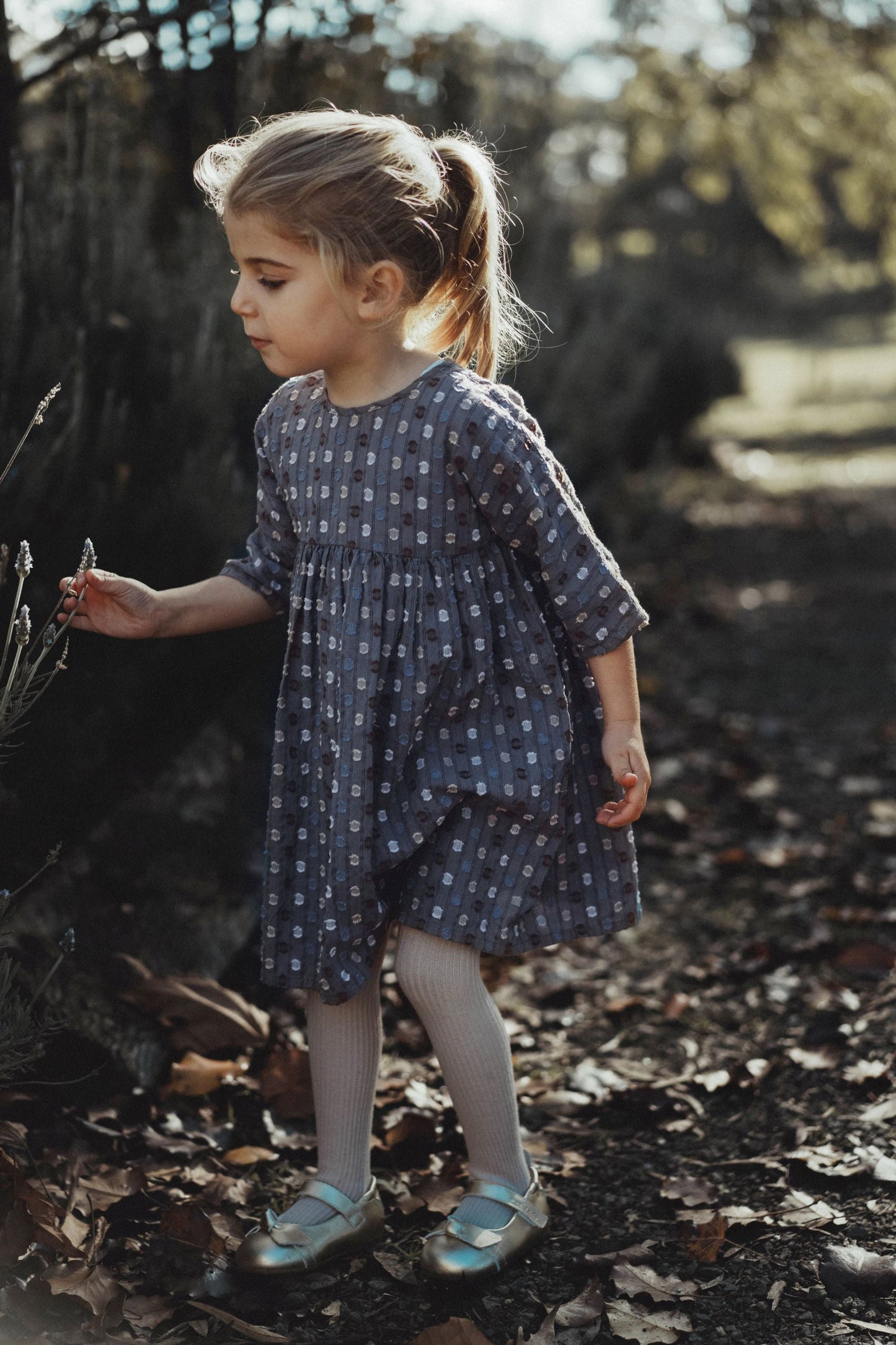 Vintage Polka Dot Dress - Navy Blue Polka Dot
