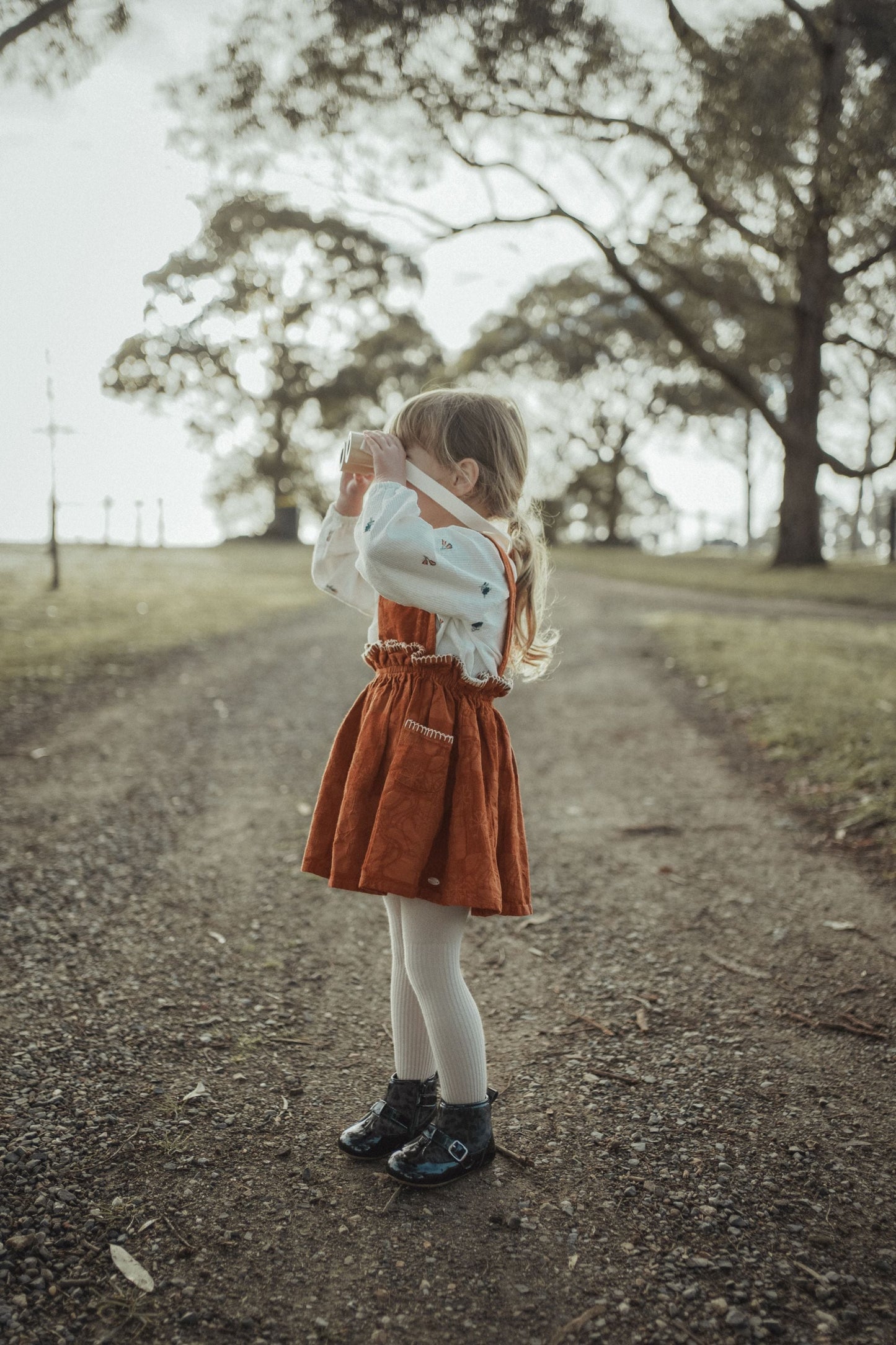 Country Style Suspender Dress - Caramel