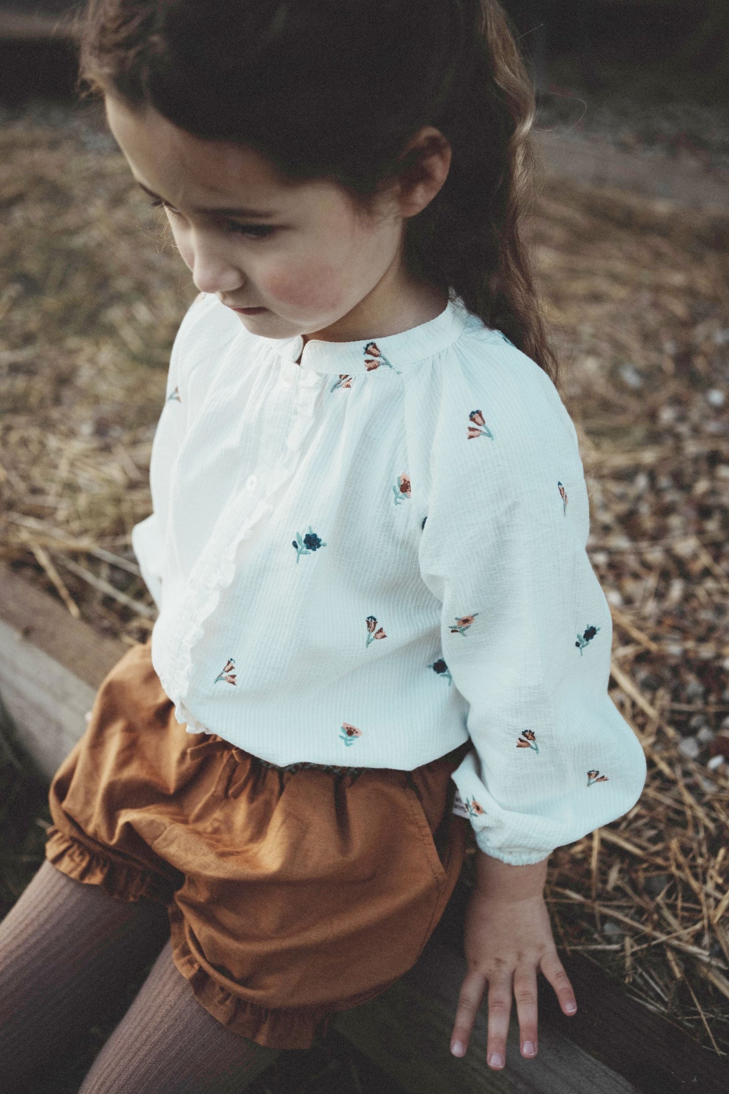 Cotton Embroidered Blouse - Cream