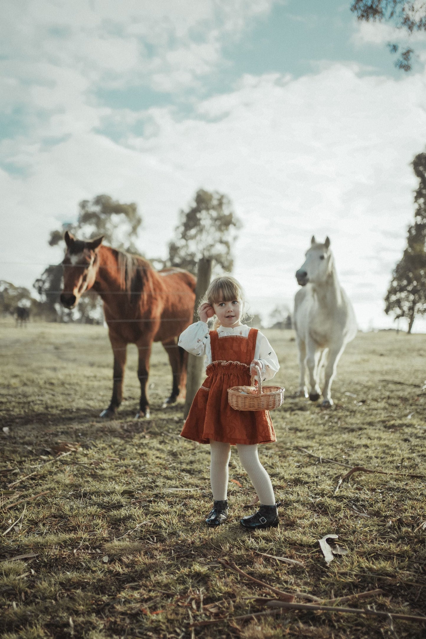Country Style Suspender Dress - Caramel