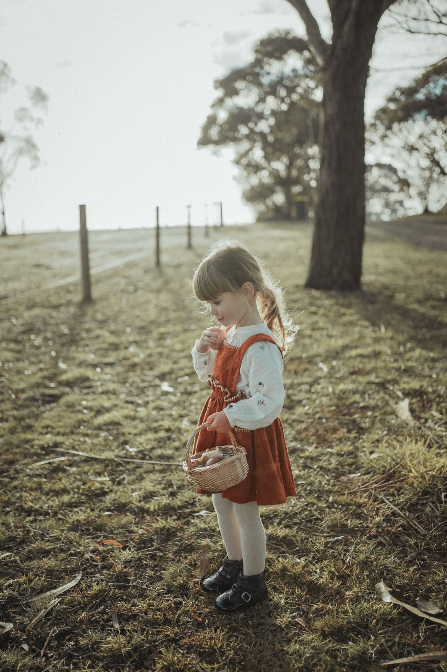 Country Style Suspender Dress - Caramel