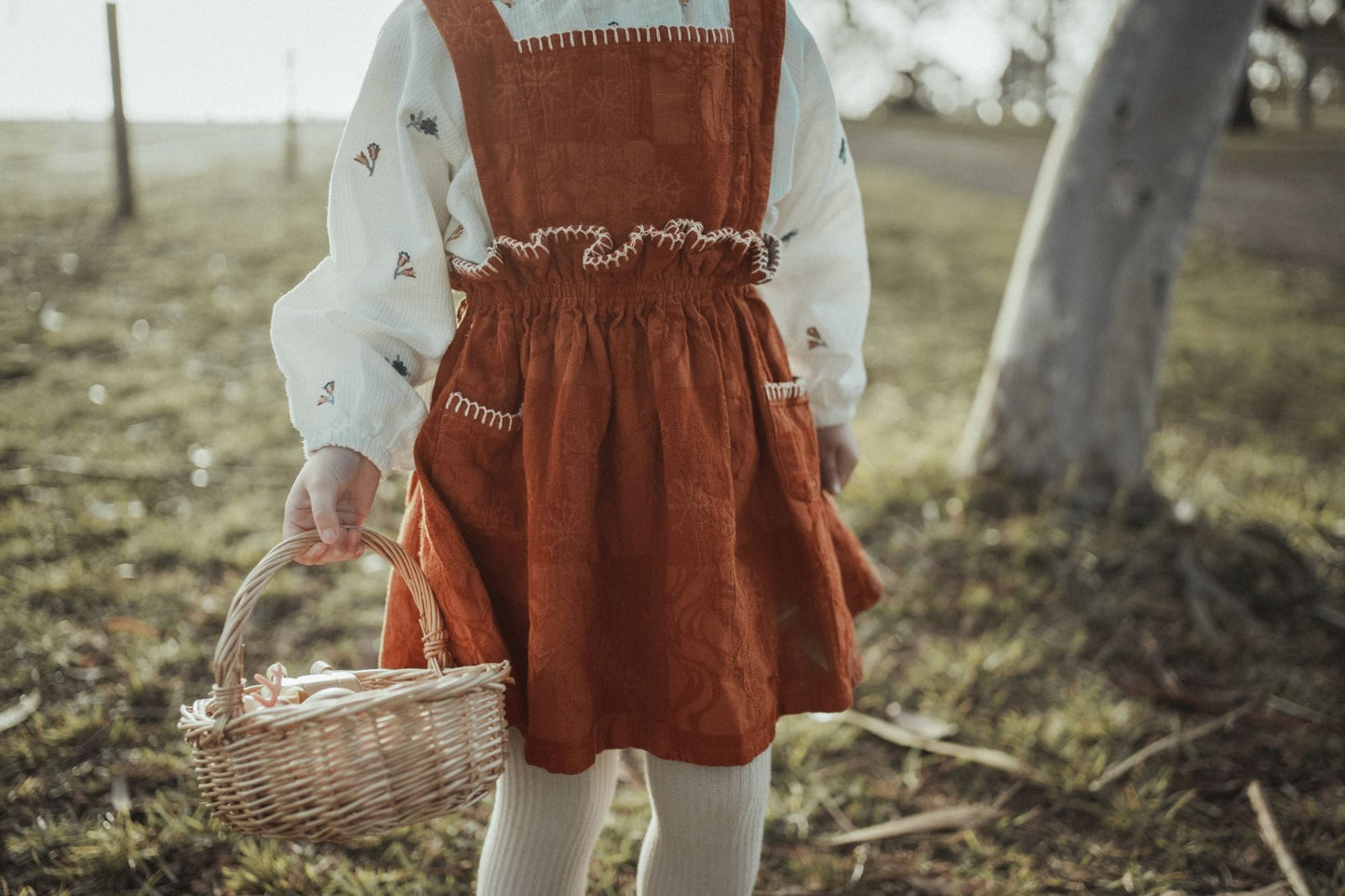 Country Style Suspender Dress - Caramel