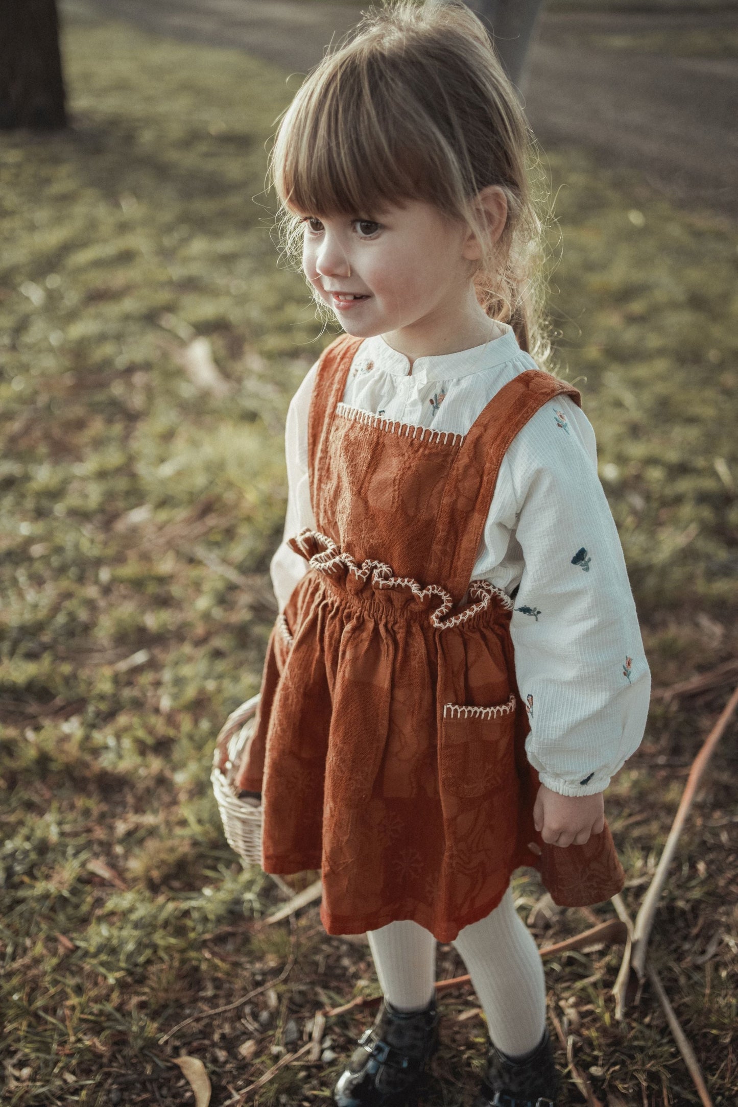 Country Style Suspender Dress - Caramel