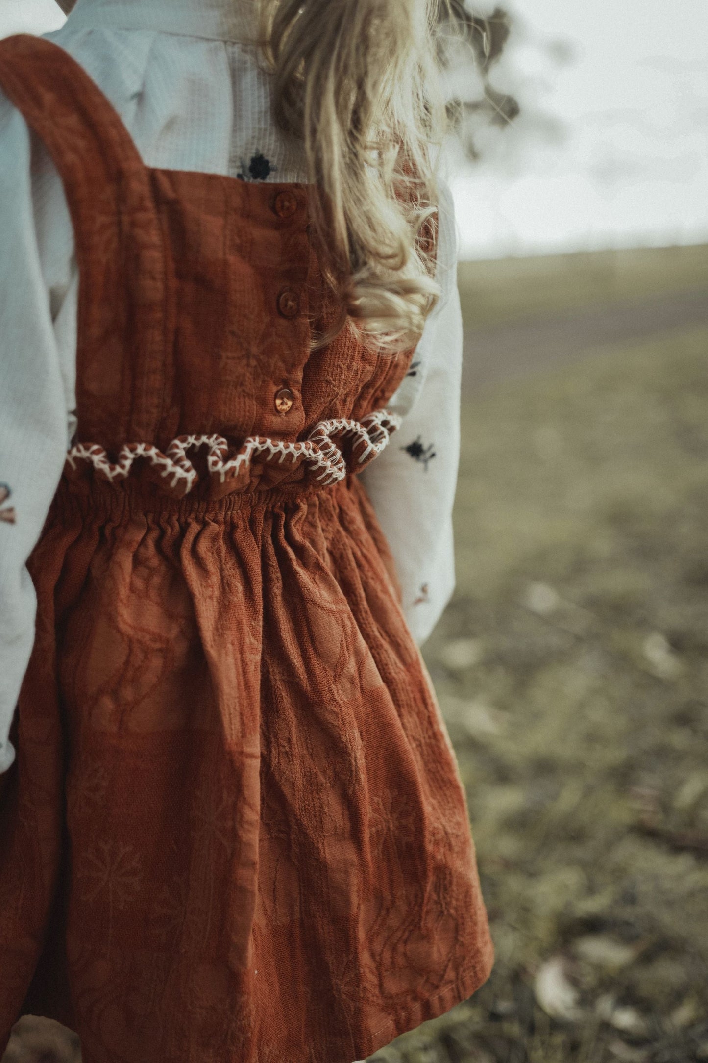 Country Style Suspender Dress - Caramel