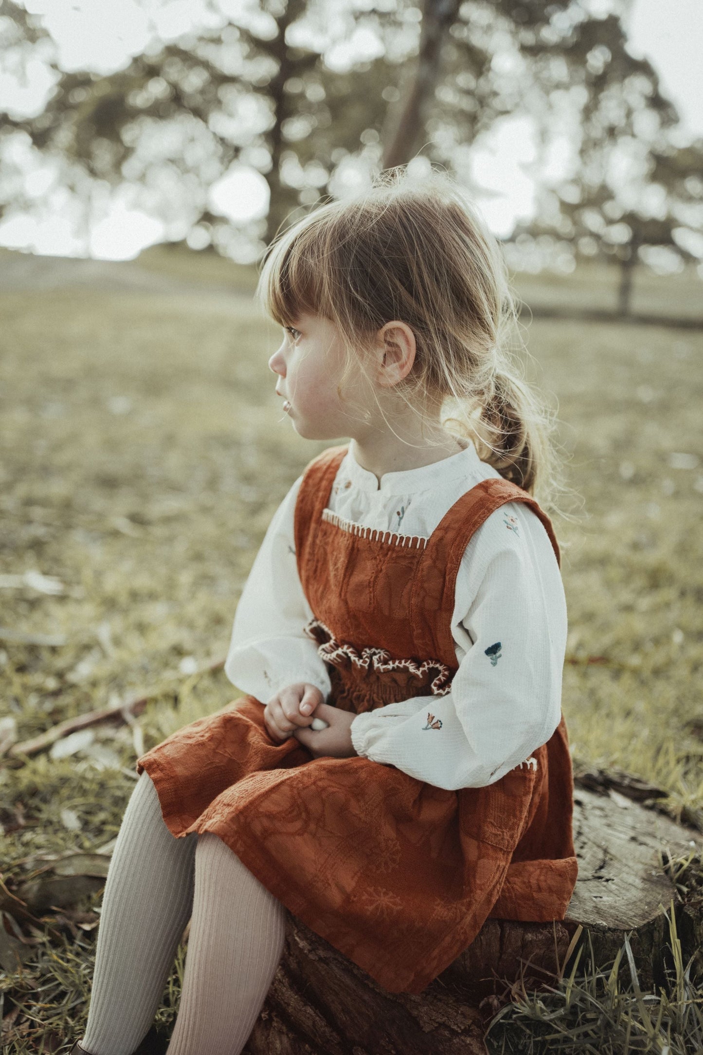Country Style Suspender Dress - Caramel