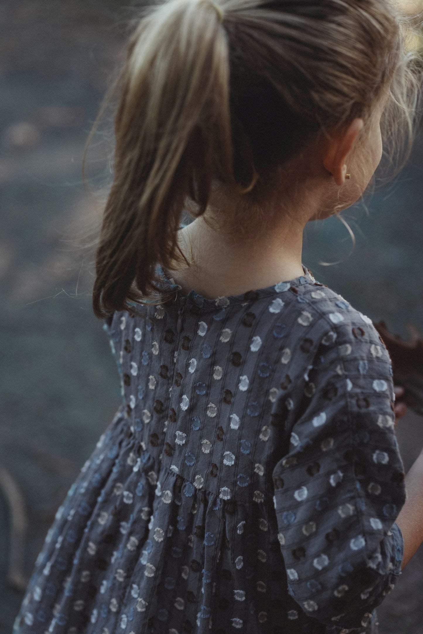 Vintage Polka Dot Dress - Navy Blue Polka Dot