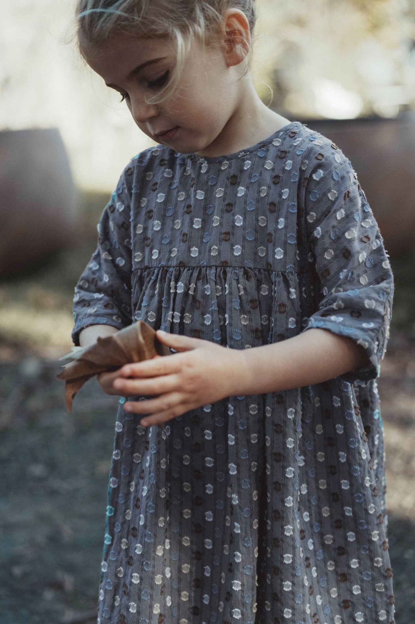 Vintage Polka Dot Dress - Navy Blue Polka Dot