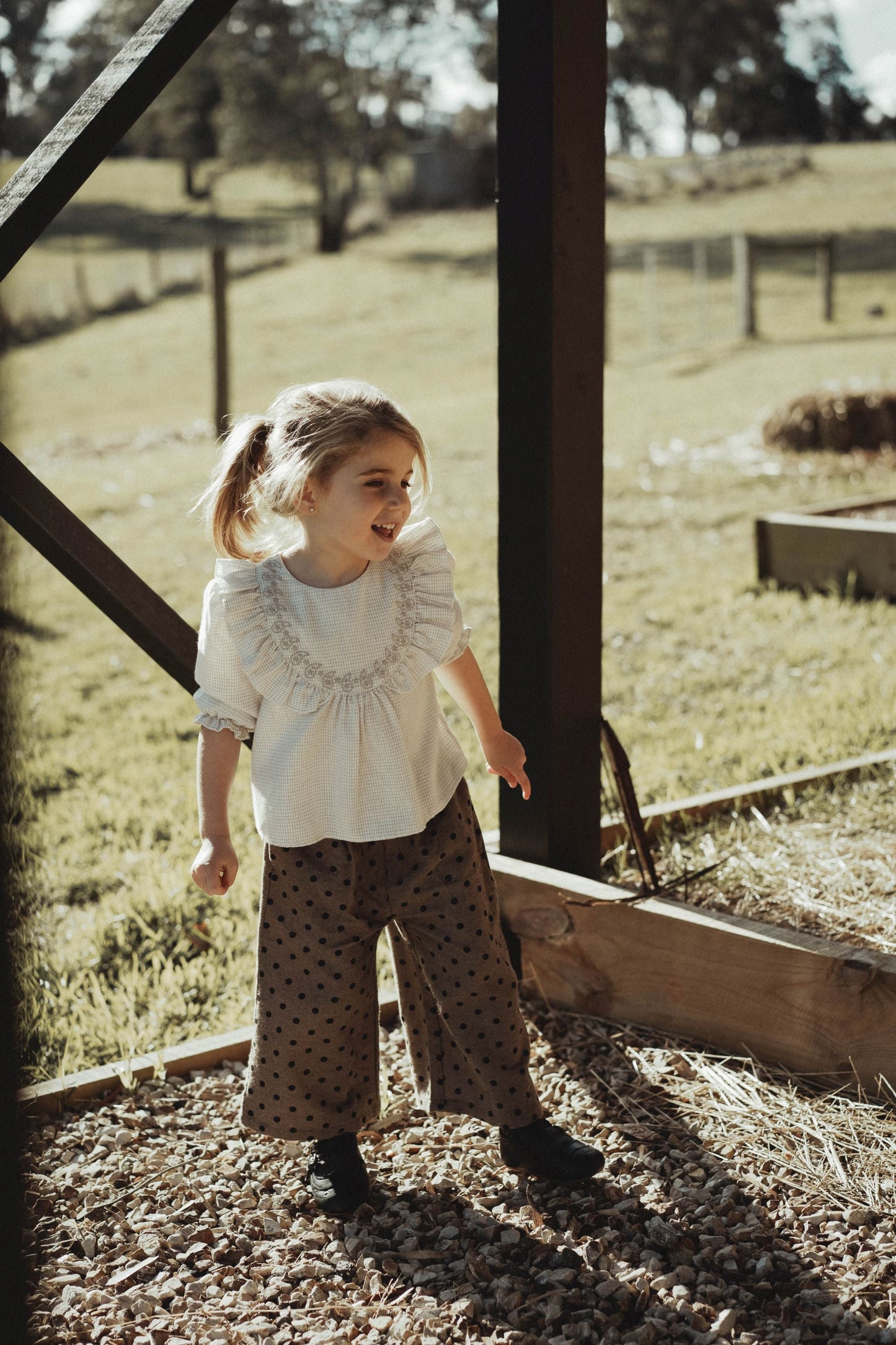 Ruffled Collar Blouse - Light Apricot