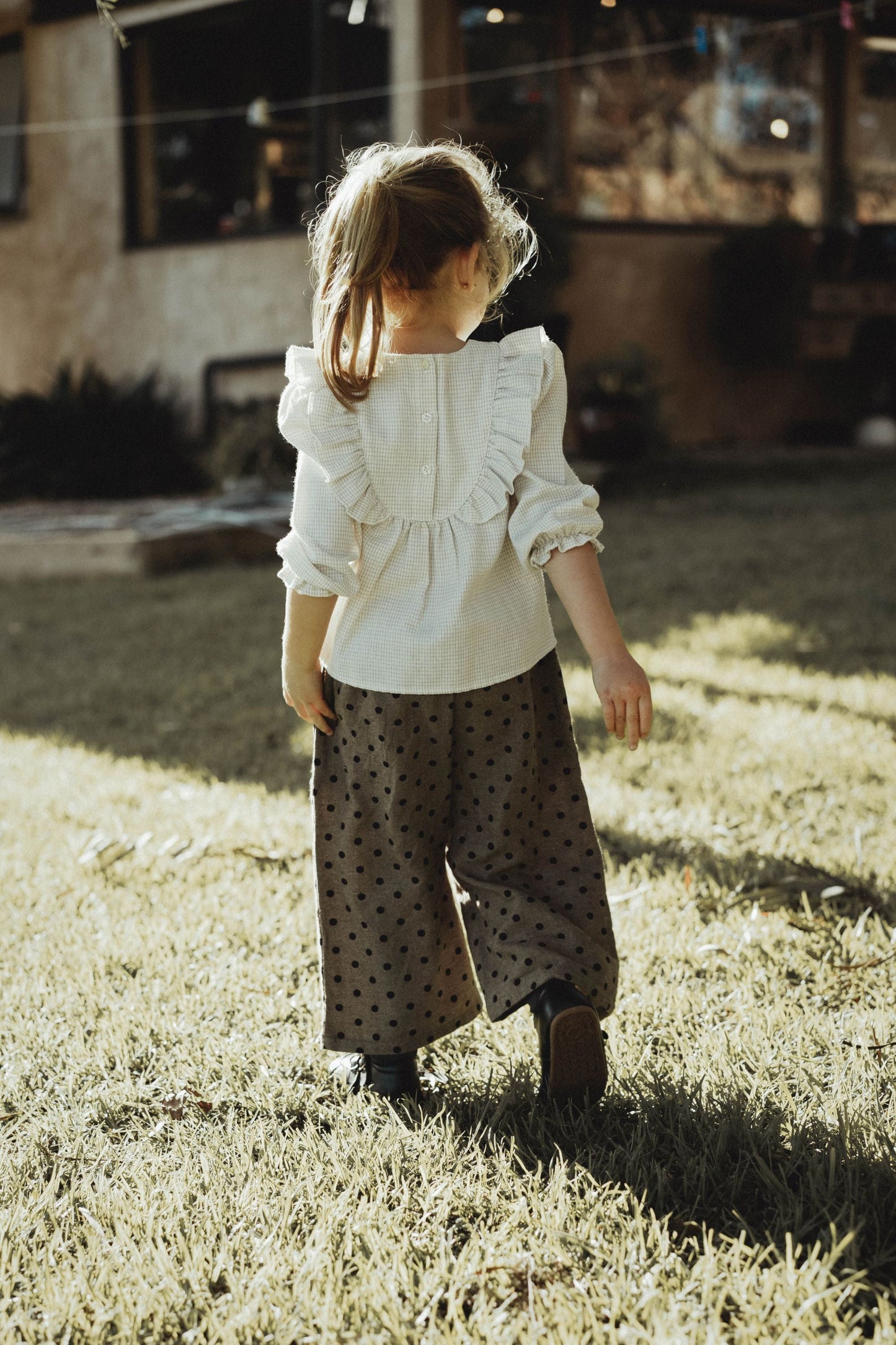 Polka Dot Wide-Leg Pant - Brown Polka Dot
