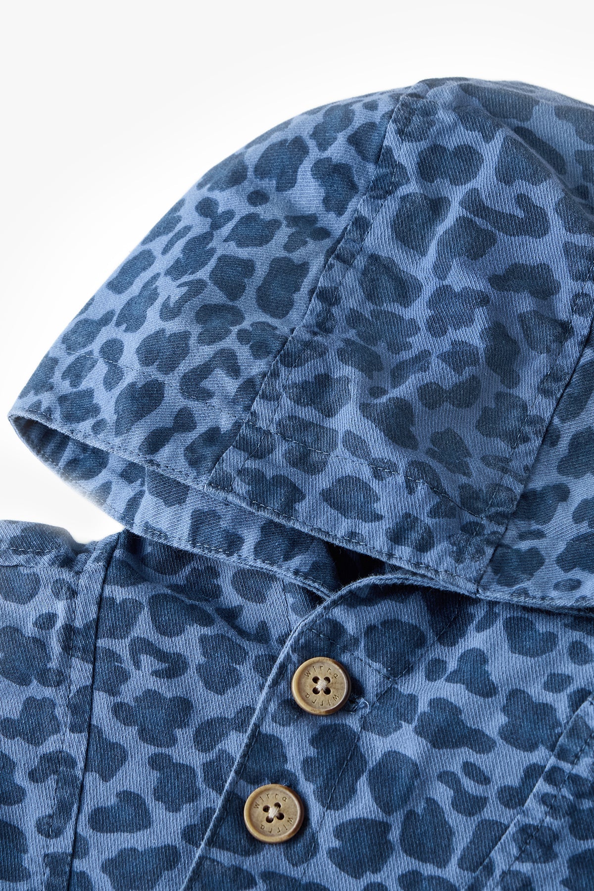 Leopard Print Hoodie Jacket - Navy Blue