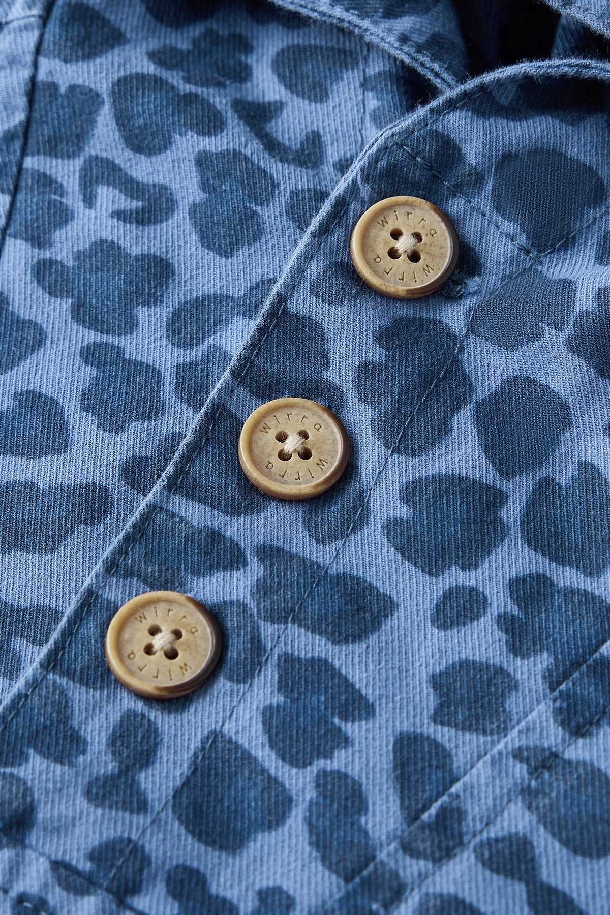 Leopard Print Hoodie Jacket - Navy Blue