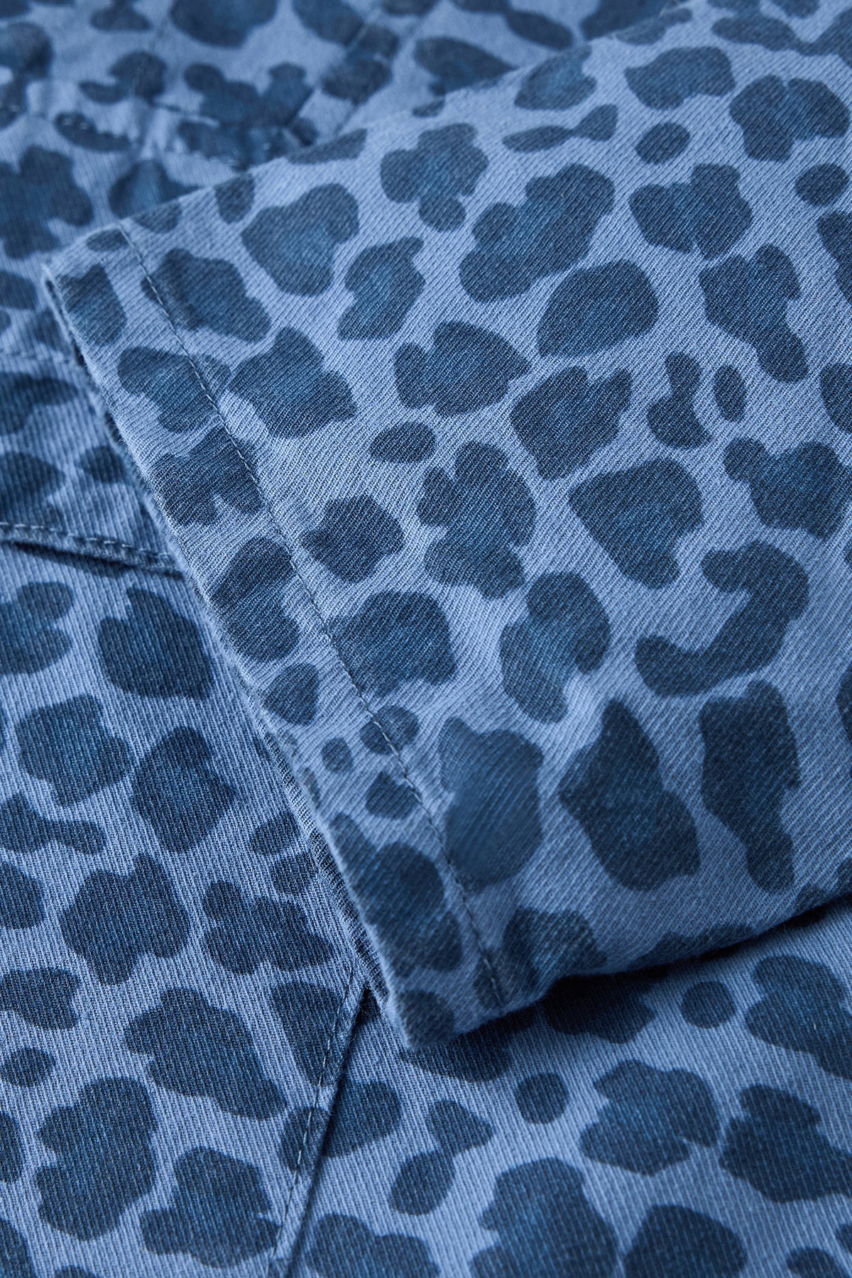 Leopard Print Hoodie Jacket - Navy Blue