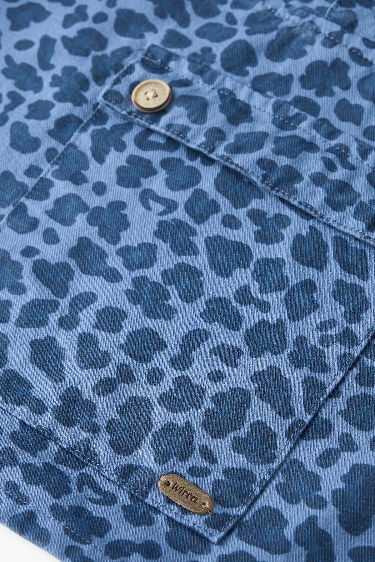Leopard Print Hoodie Jacket - Navy Blue