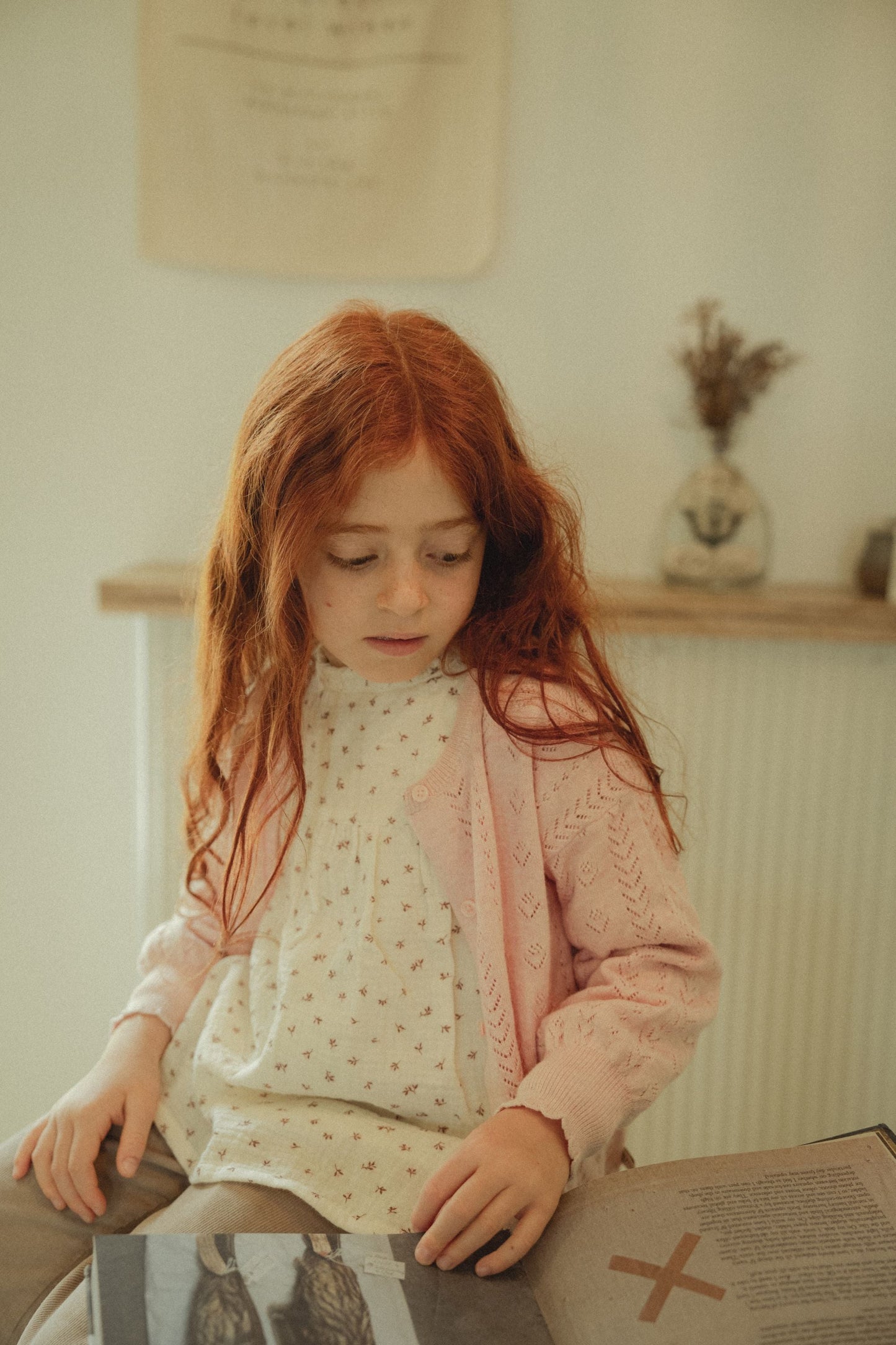 Long Sleeved Cardigan - Pale Pink