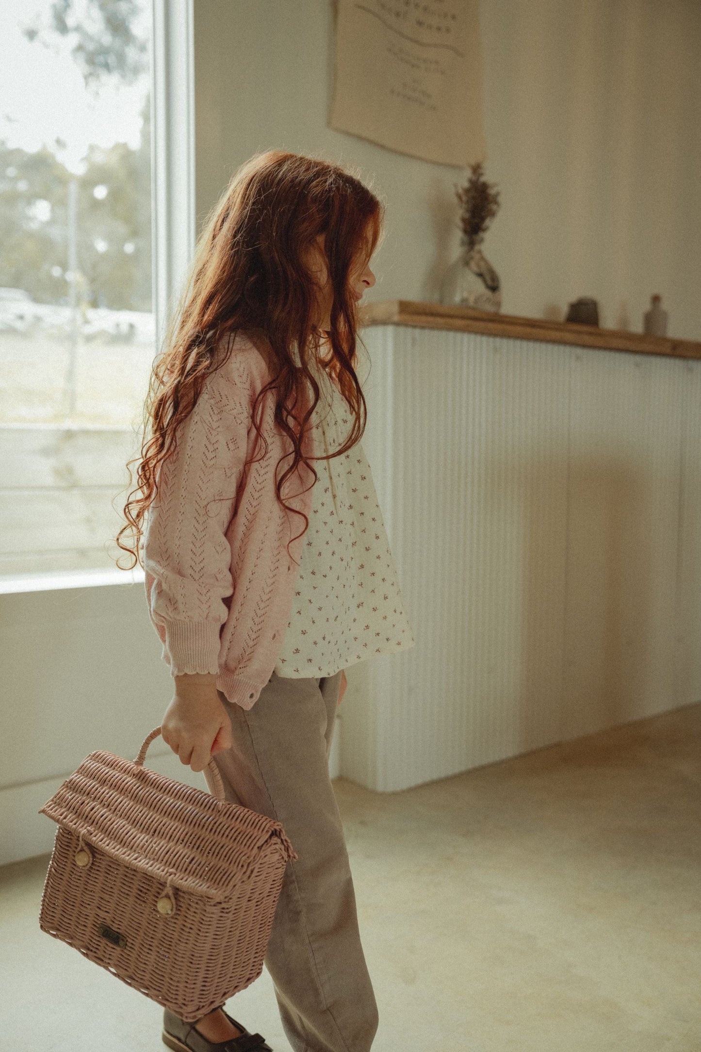 Long Sleeved Cardigan - Pale Pink