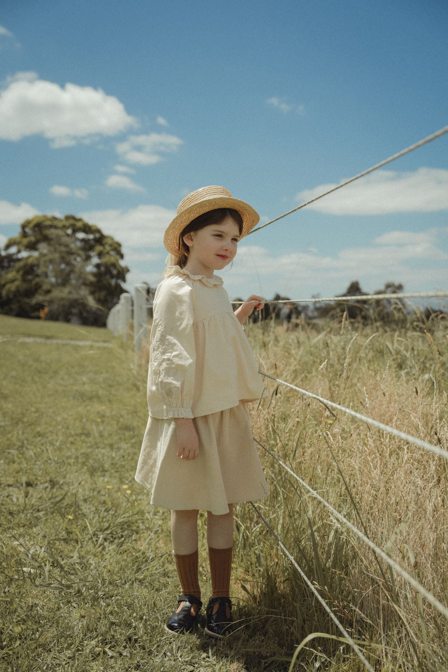Long Sleeve Corduroy Blouse - Ivory