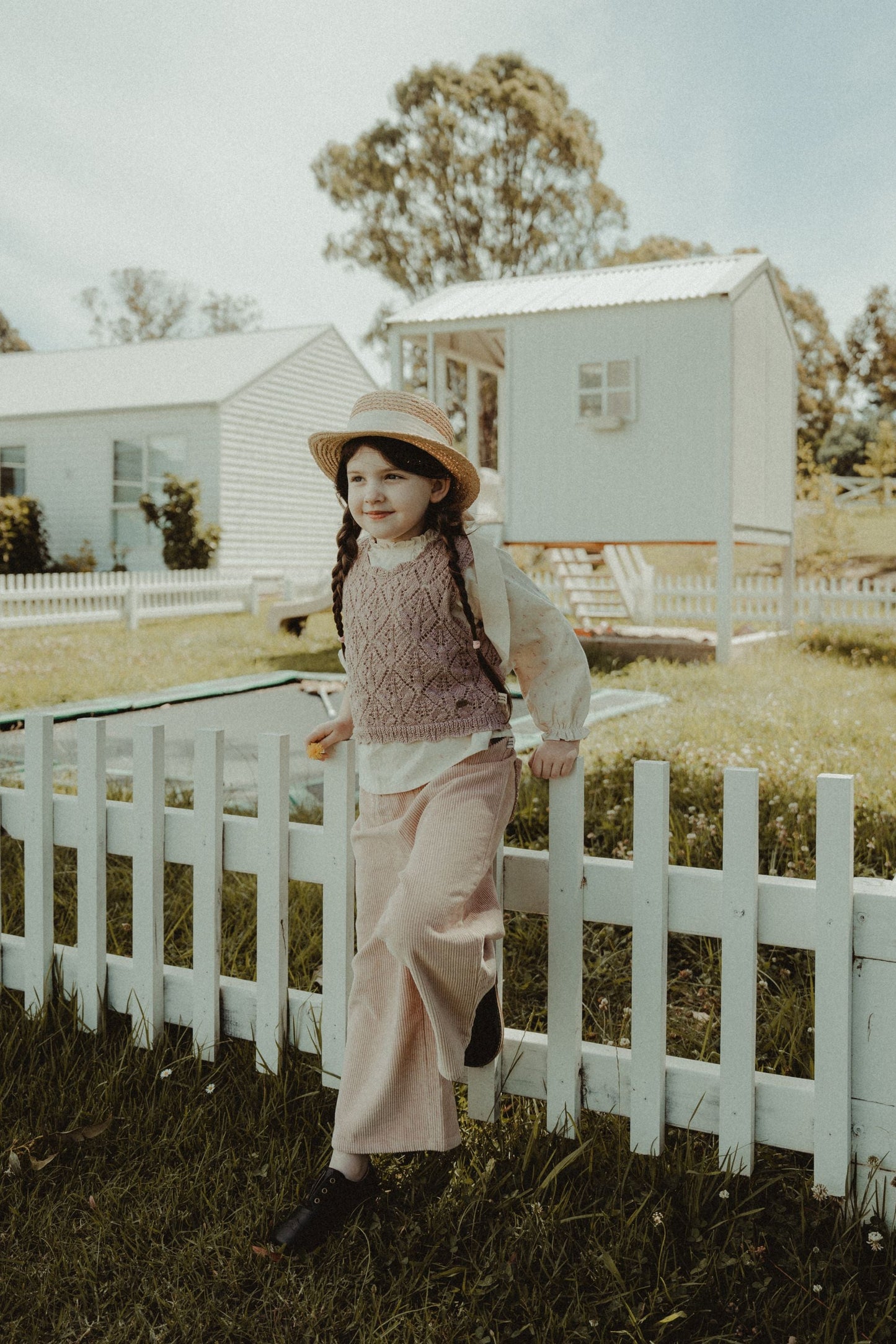 Blouse & Vest Set - Dusty Pink