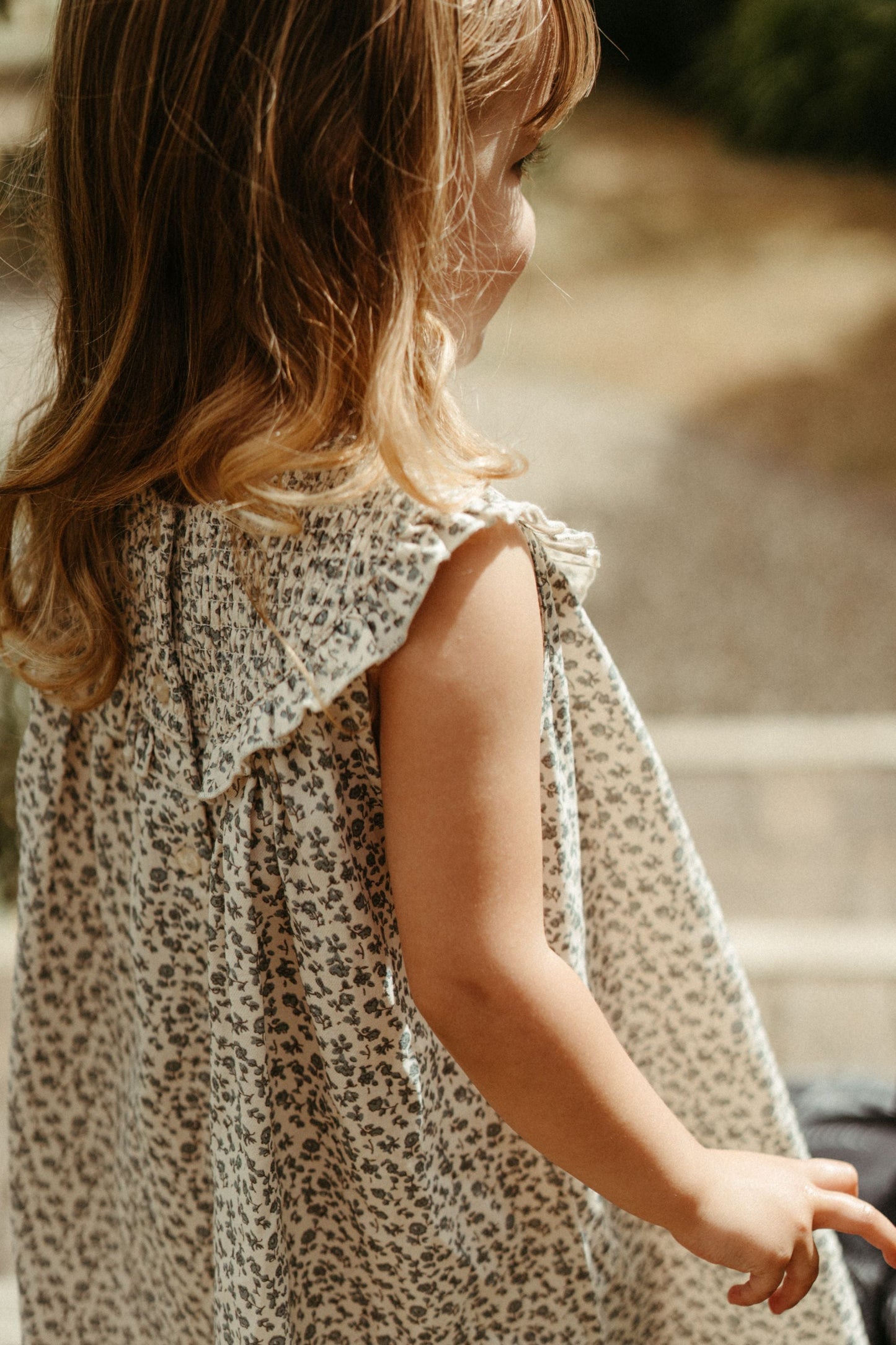 Embroidered Smock Dress - Blue Star Flower