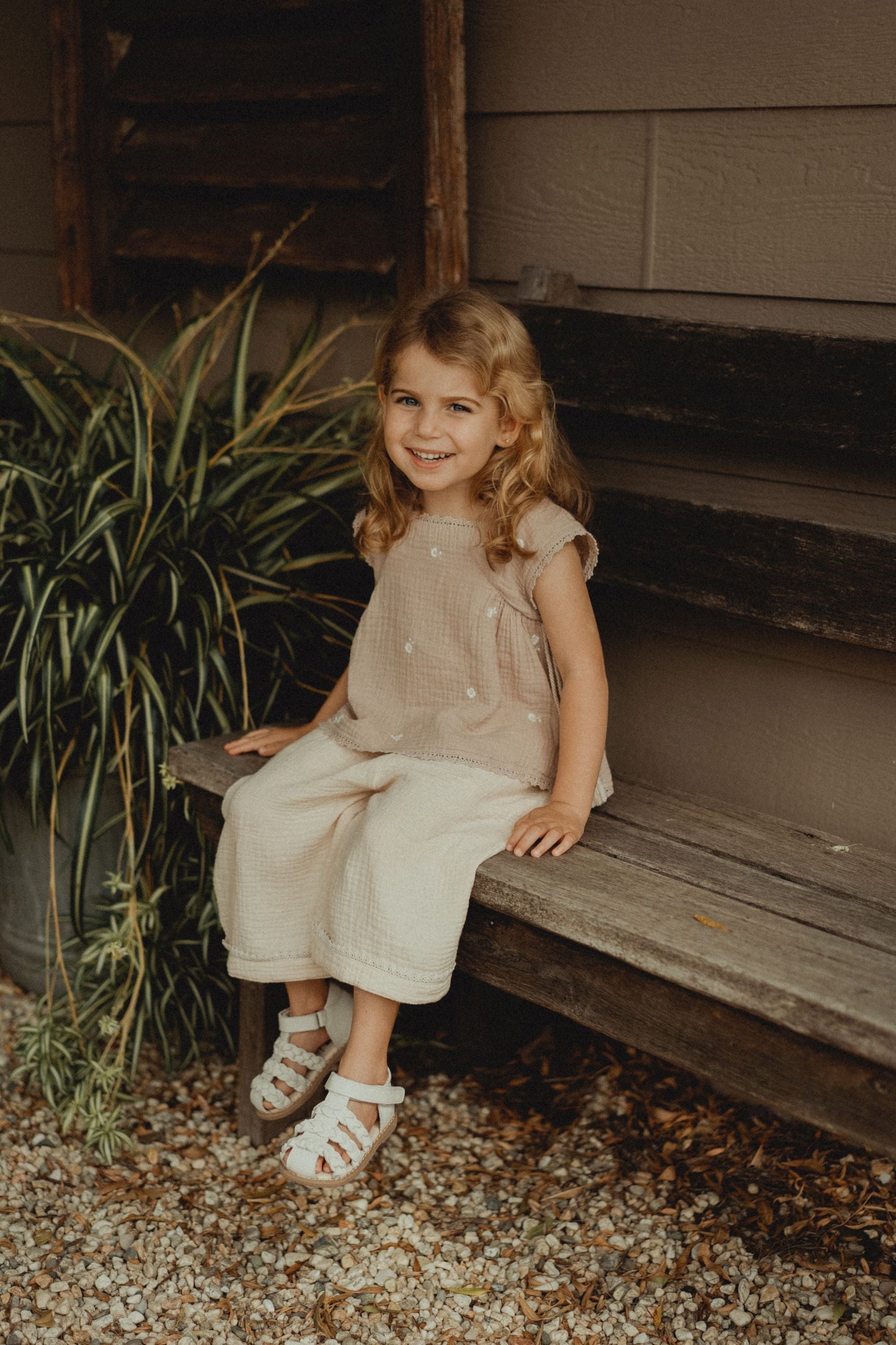 Embroidered Tassel Tank top - Dusty Pink
