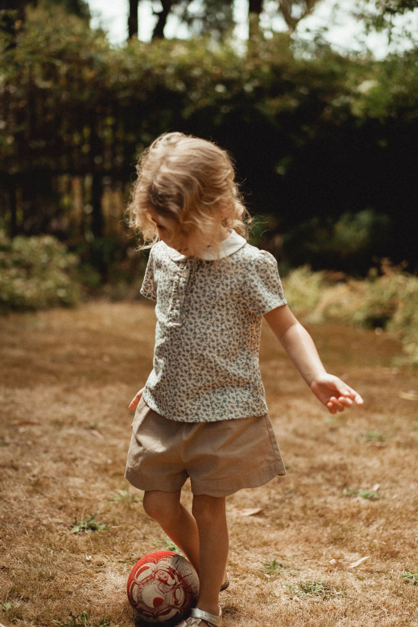Full Printed Polo Shirt - Blue Star Flower