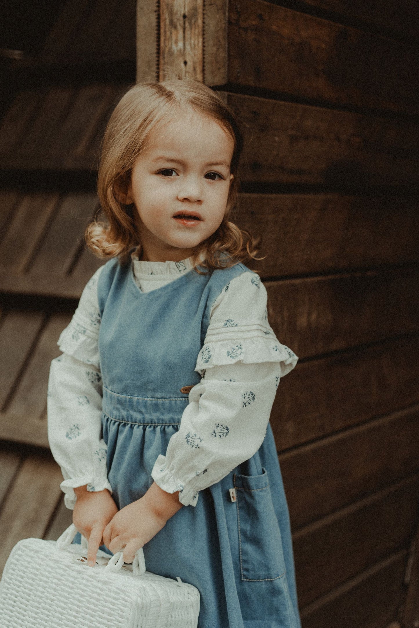 Long Sleeve Printed Blouse - Off-White