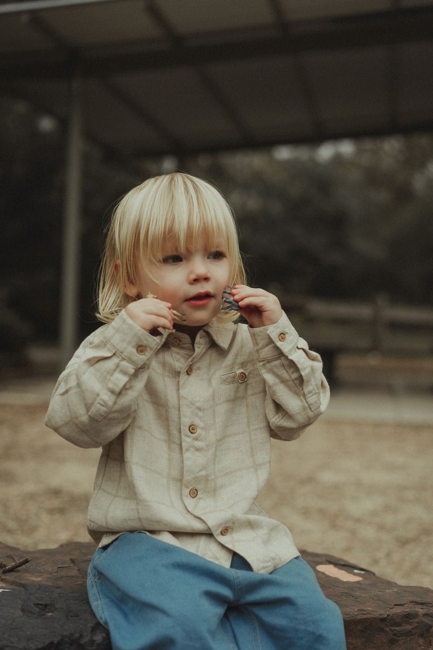 Long Sleeve Linen Shirt - Linen