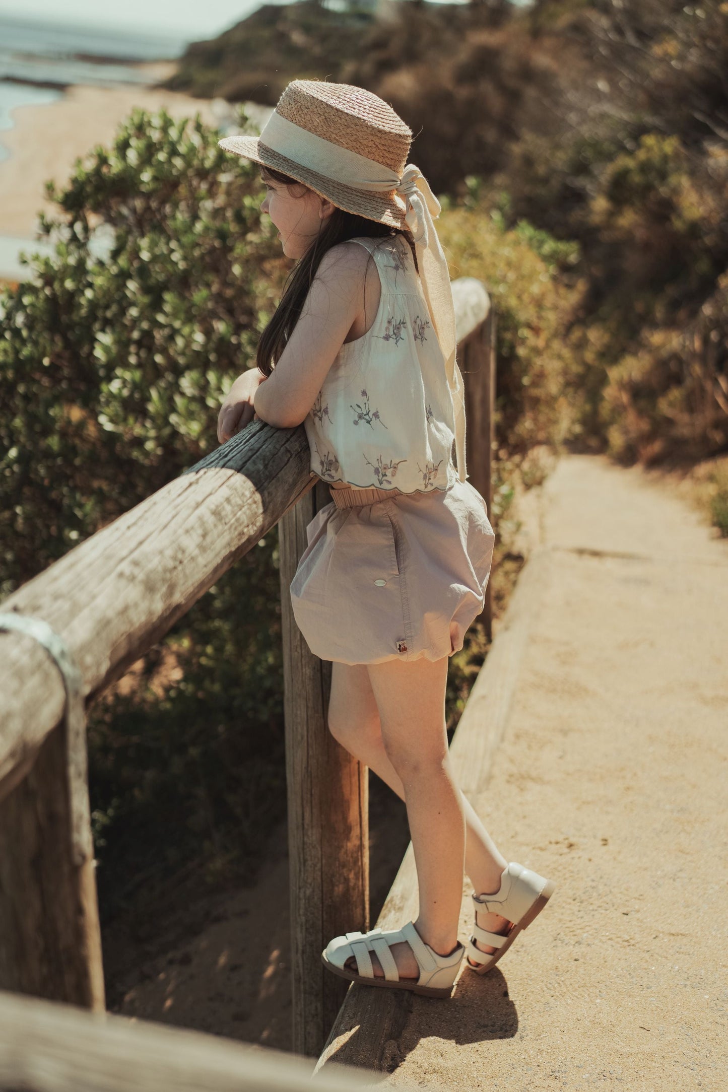 Flower Bud Pants - Peach